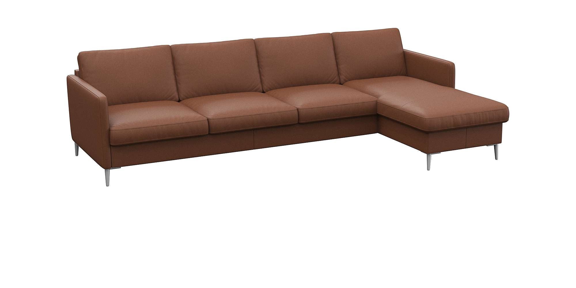 FLEXLUX Ecksofa »Fiore, L-Form, bequem und komfortabel durch hochwertigem Sitzaufbau«, schmale Armlehnen, Kaltschaum, Füße Alu