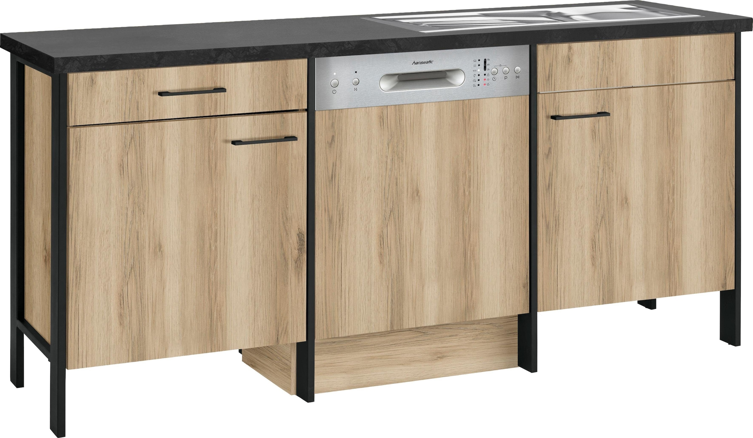 OPTIFIT Spülenschrank "Tokio", 192 cm breit, mit Stahlgestell, mit Vollauszug