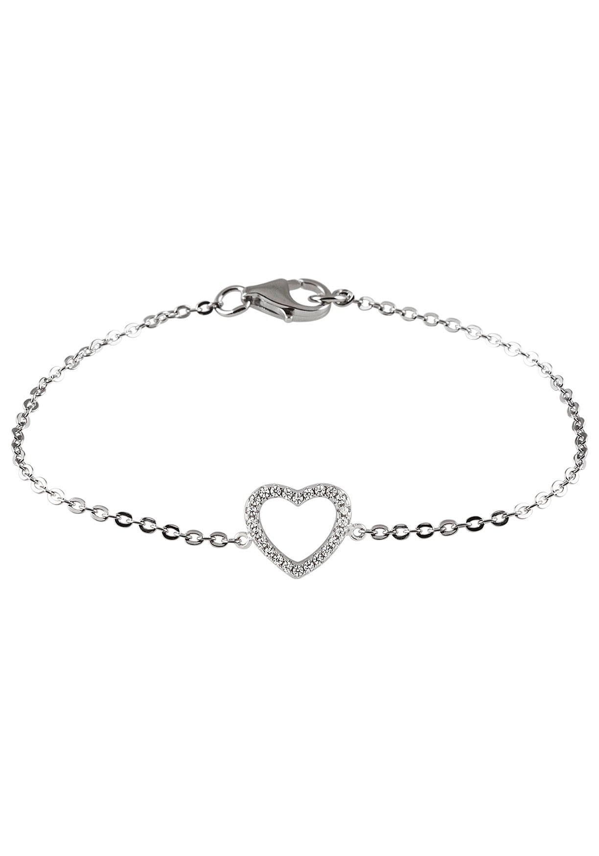 UNIKE JEWELLERY Armkette »MEANINGFUL HEART HERZ, UK.PU.1205.0004«, mit Zirkonia (synth.)