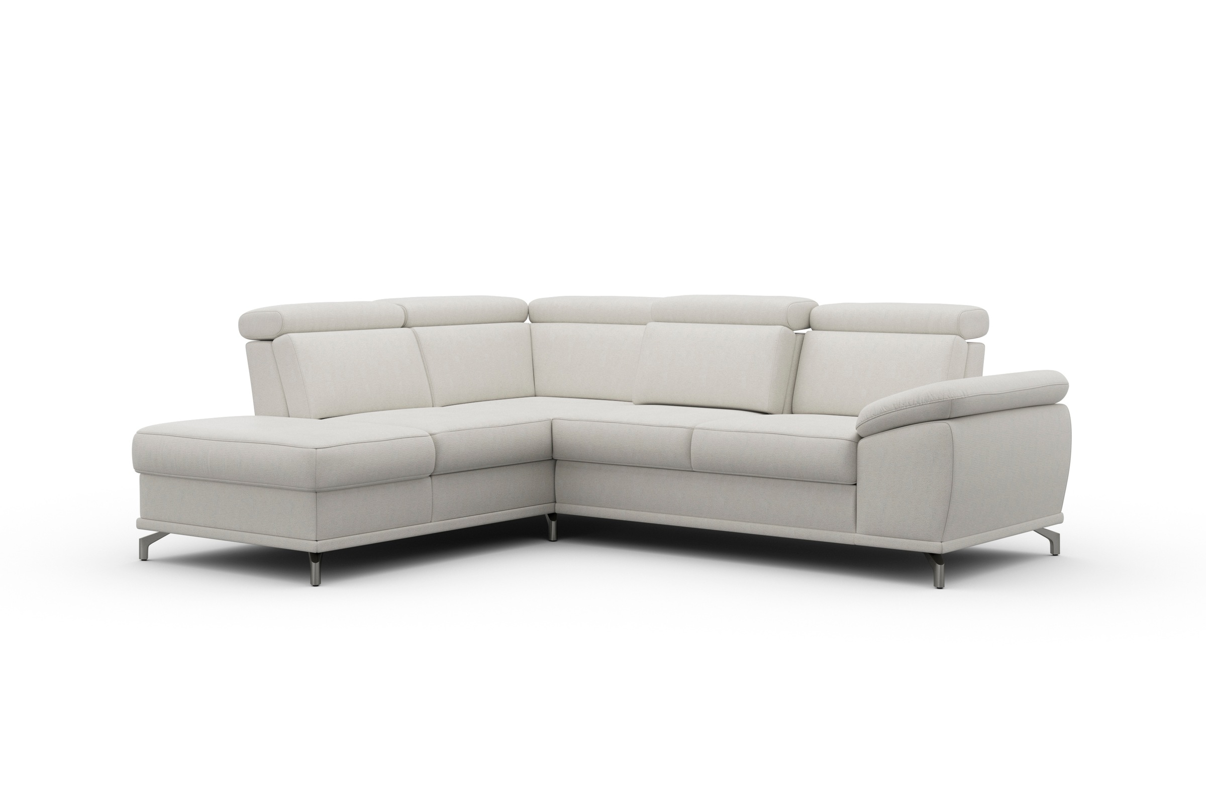 sit&more Ecksofa »Cabrio L-Form, mit Sitztiefenverstellung, Arm- und Kopfteilverstellung«, 3 Nierenkissen, Federkern, optional Bettfunktion und Stauraum