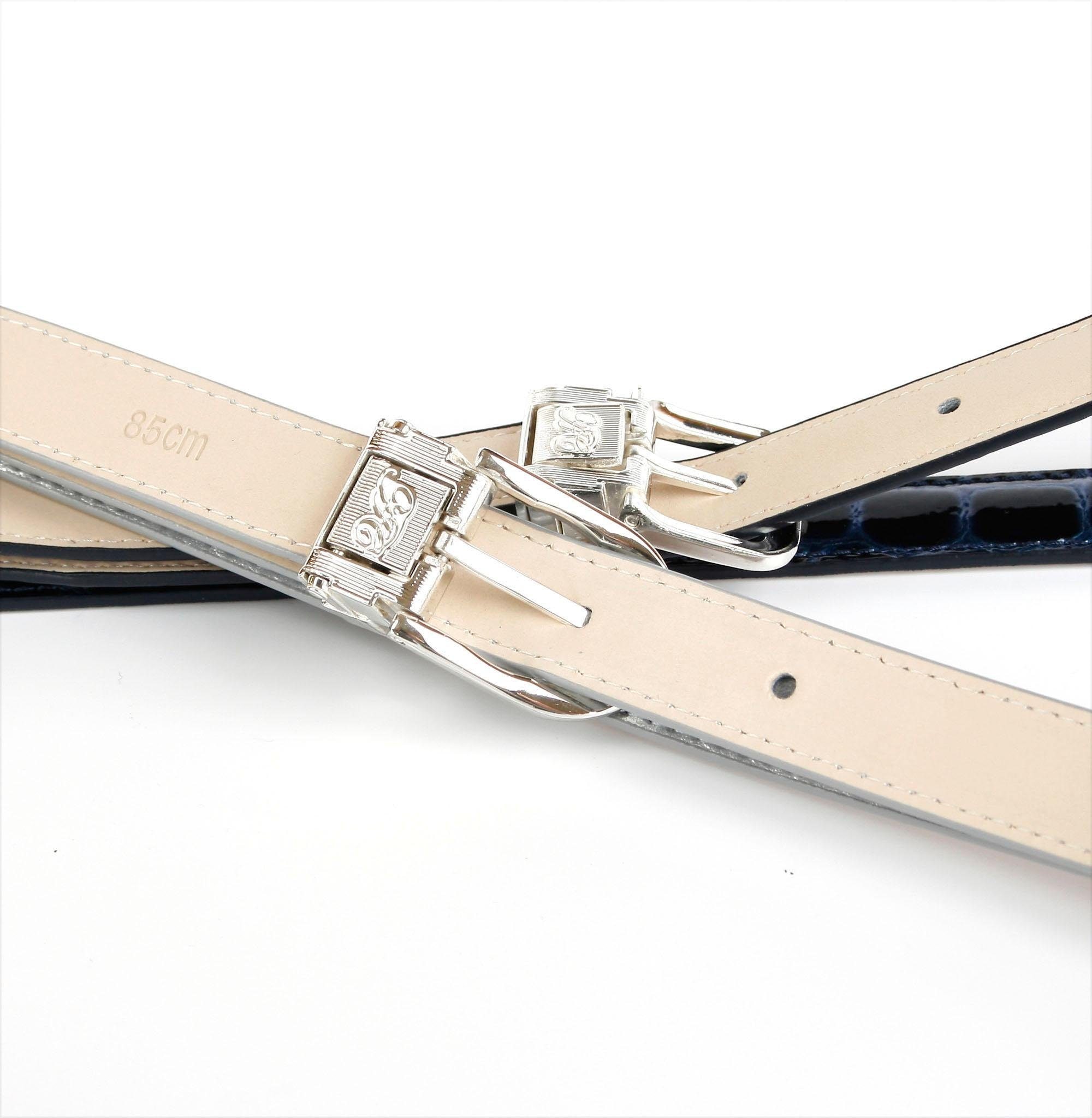Anthoni Crown Ledergürtel, schmal, aus Lackleder