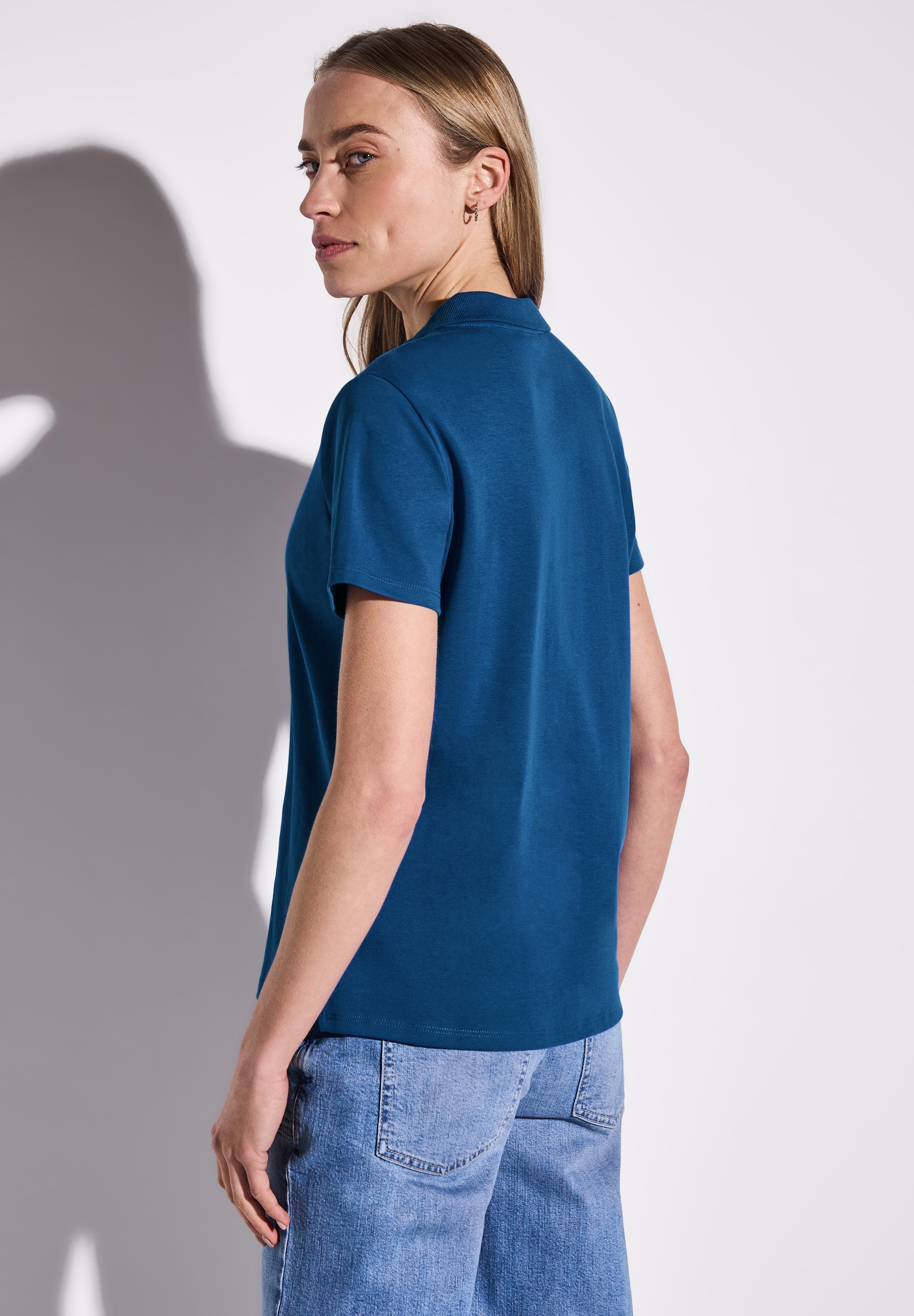 STREET ONE Poloshirt, aus Baumwolle mit Stretchante