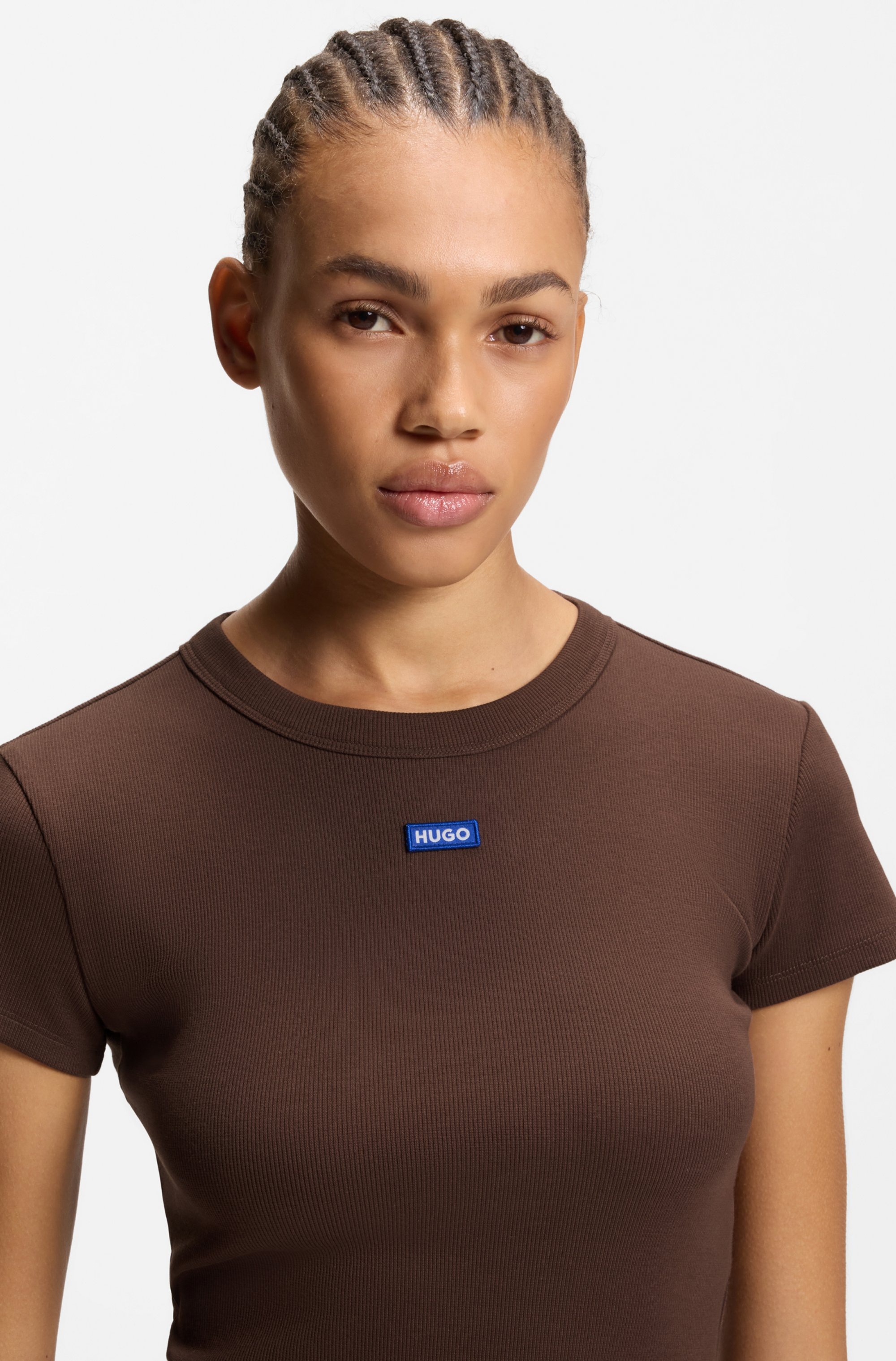 HUGO Blue T-Shirt "Baby Tee" in verkürzter Länge günstig online kaufen