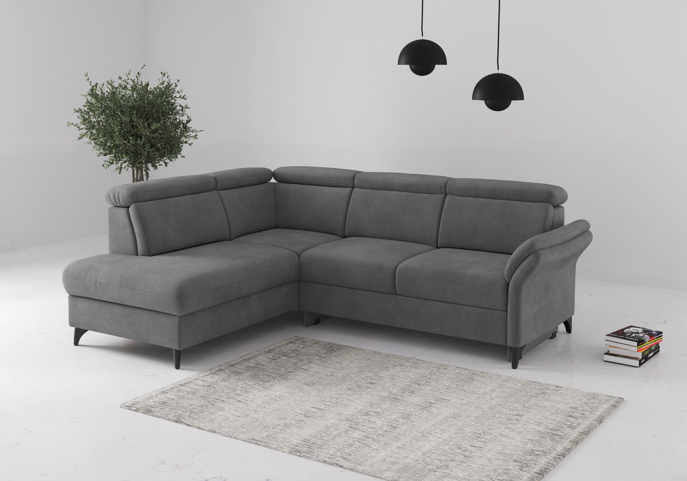 sit&more Ecksofa "Glendale, L-Form" inkl. Kopfteilverstellung, wahlweise mit Vorziehsitz und Bettkasten