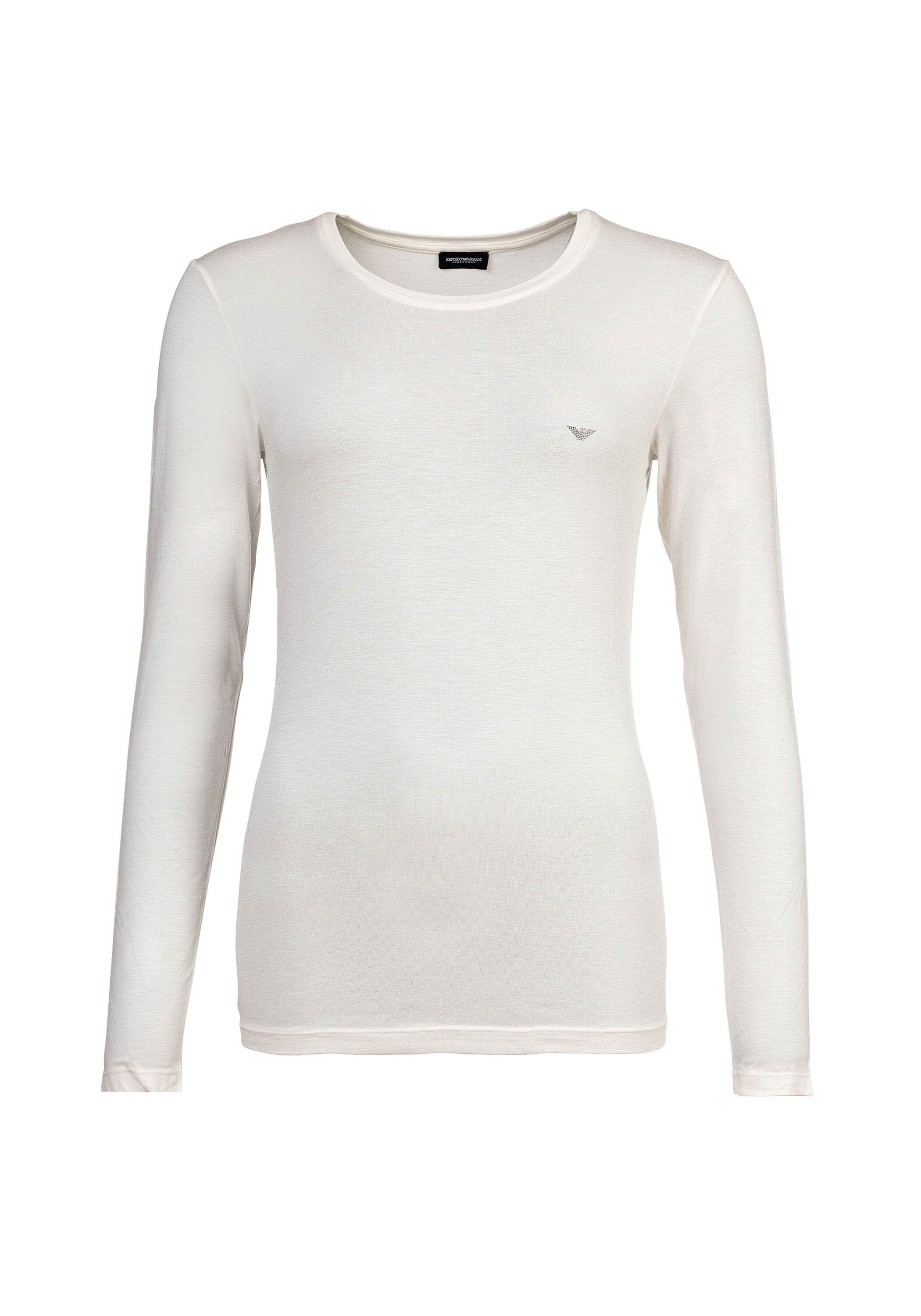 EMPORIO ARMANI Damen Longsleeve "Longsleeve ESSENTIAL STUDS 1er Pack"weiß, Gr. S, Obermaterial: 95% Viskose CV. 5% Elasthan EL., Shirts