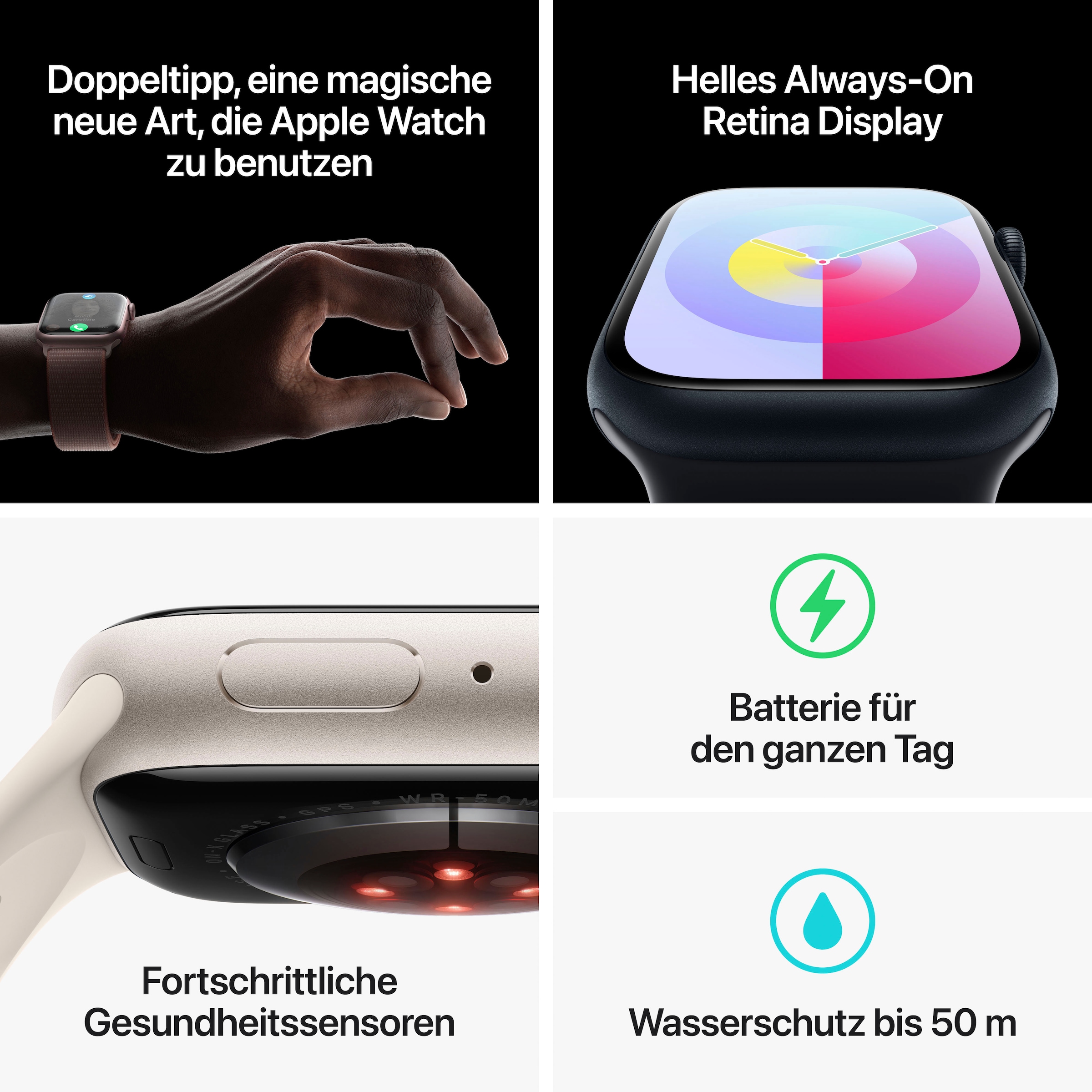 Apple Smartwatch »Watch Series 9 GPS Aluminium 41mm S/M«, (Watch OS 10) |  BAUR