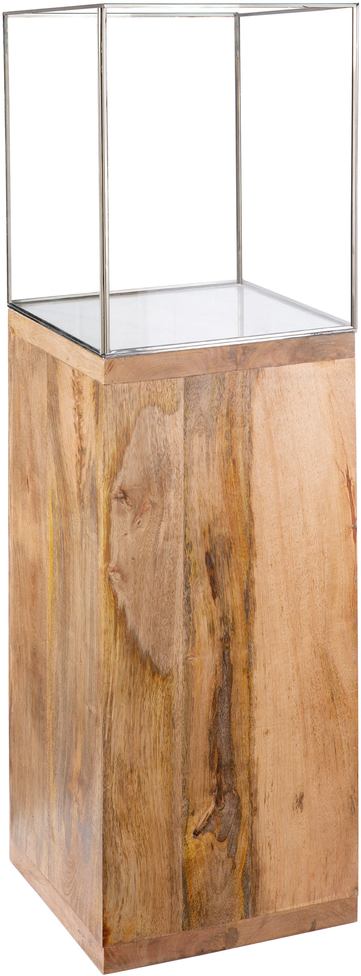 GILDE Bodenwindlicht "Kerzenhalter Säule" mit geöltem Mangoholz, Höhe ca. 9 günstig online kaufen