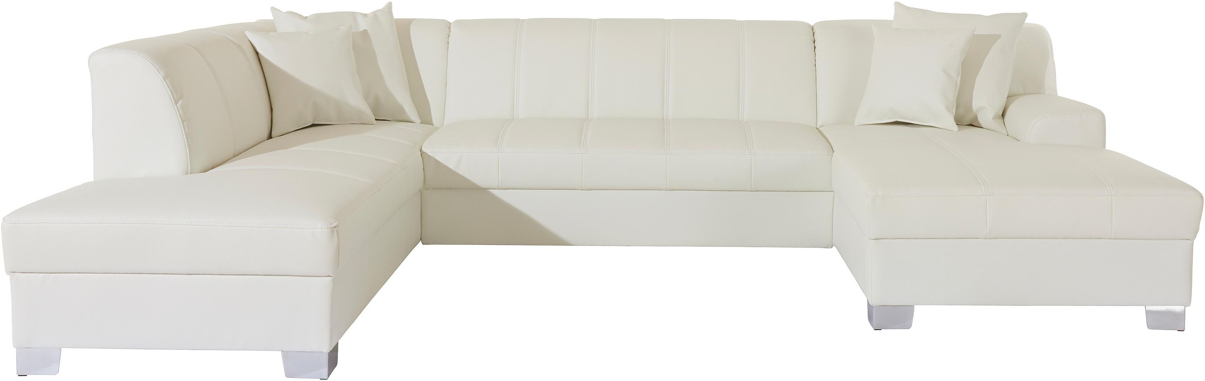 DOMO collection Wohnlandschaft "TURAH 297x195x75 cm, moderne Steppung" wahlweise mit Bettfunktion, B/T/H: 297/82/75 cm, U-Form
