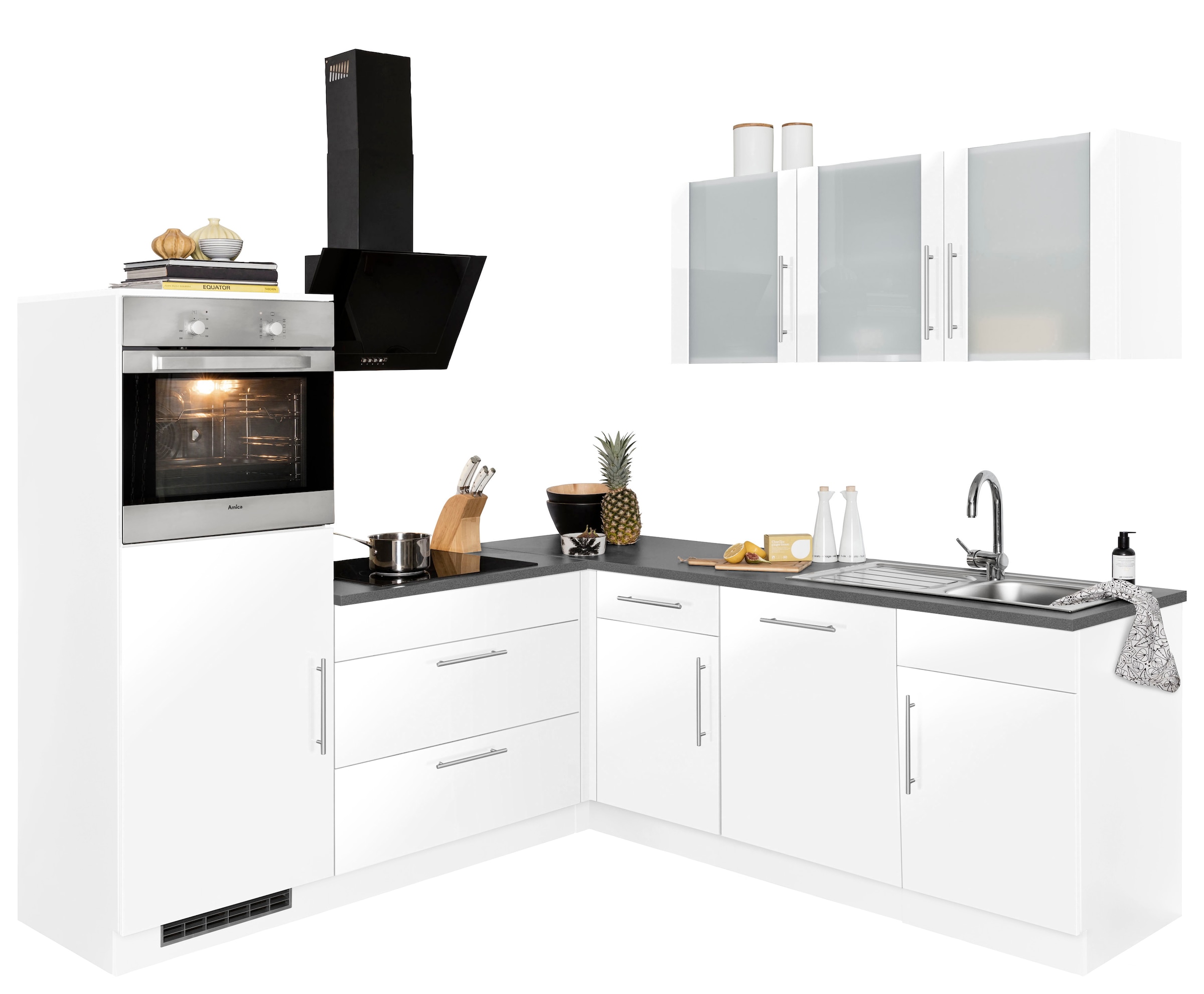 Wahlweise Winkelküche mit Küchen Aufbauservice »Cali« wiho | BAUR
