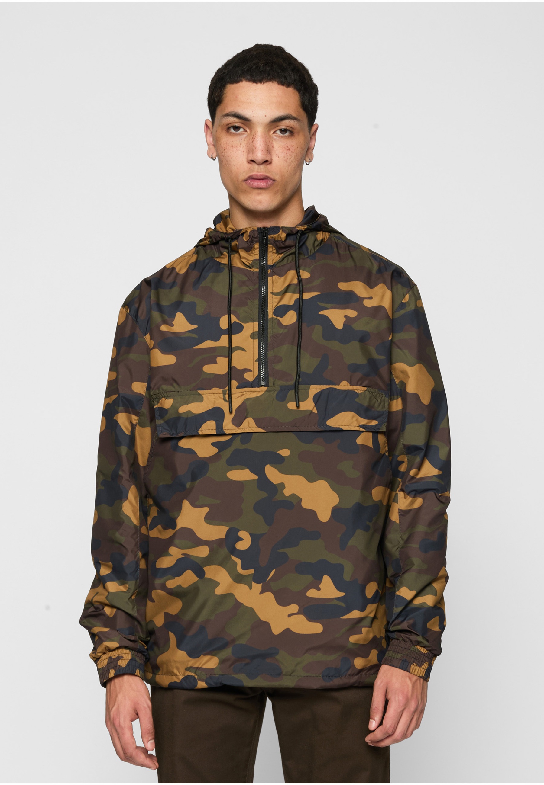 URBAN CLASSICS Anorak »Urban Classics Herren Camo Pull Over Windbreaker« 1 Stk. tlg. mit Kapuze