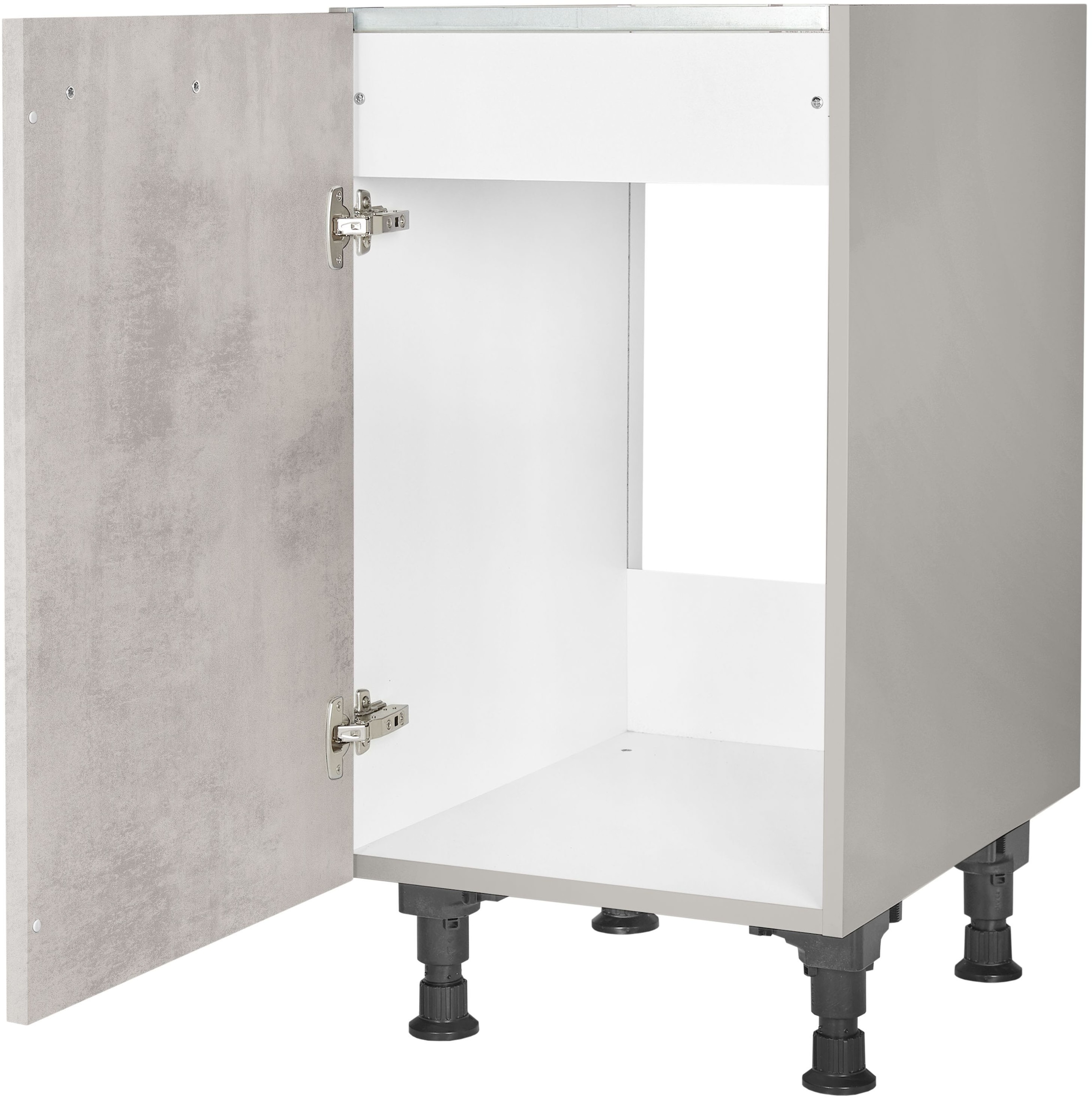 nobilia® Spülenschrank »"Riva", Ausrichtung wählbar, vormontiert, in den Breiten«, 45 und 60 cm, mit höhenverstellbaren Sockelfüßen