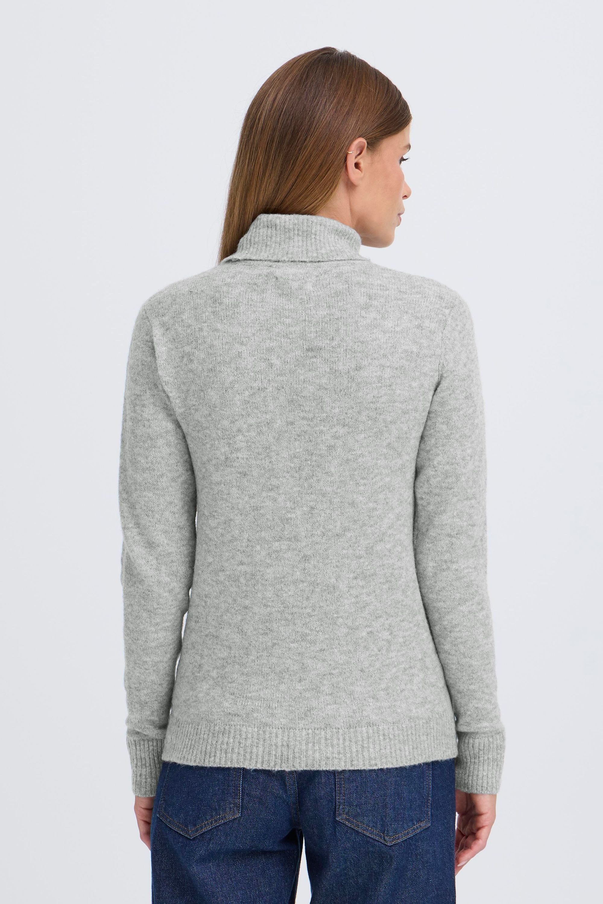 OXMO OXSigne Turtleneck Sweater Grey Size XS 3