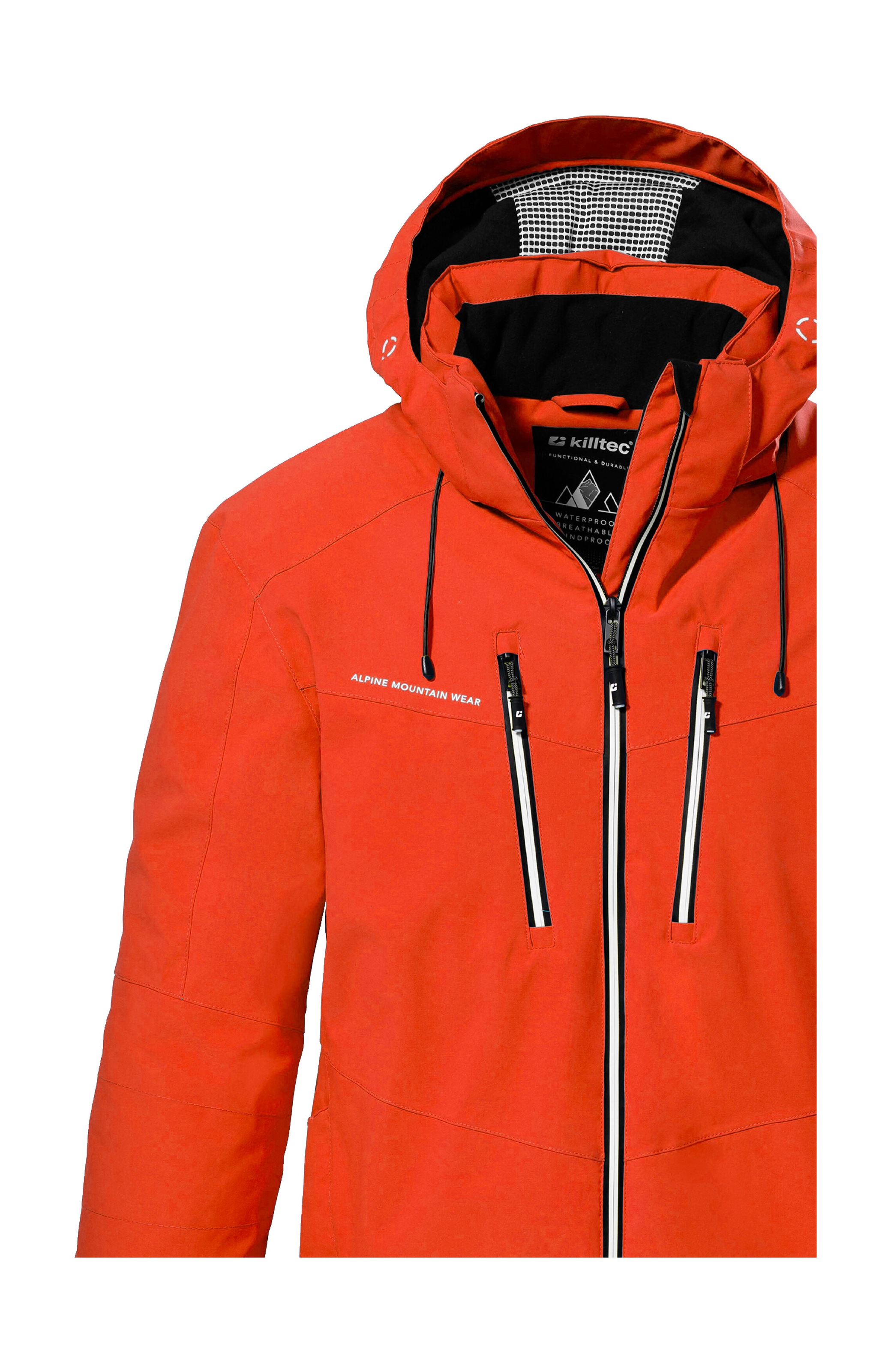 Killtec Skijacke »KSW 44 MN SKI JCKT«, Wasserdichte, atmungsaktive Funktionsjacke mit abnehmbarer Kapuze