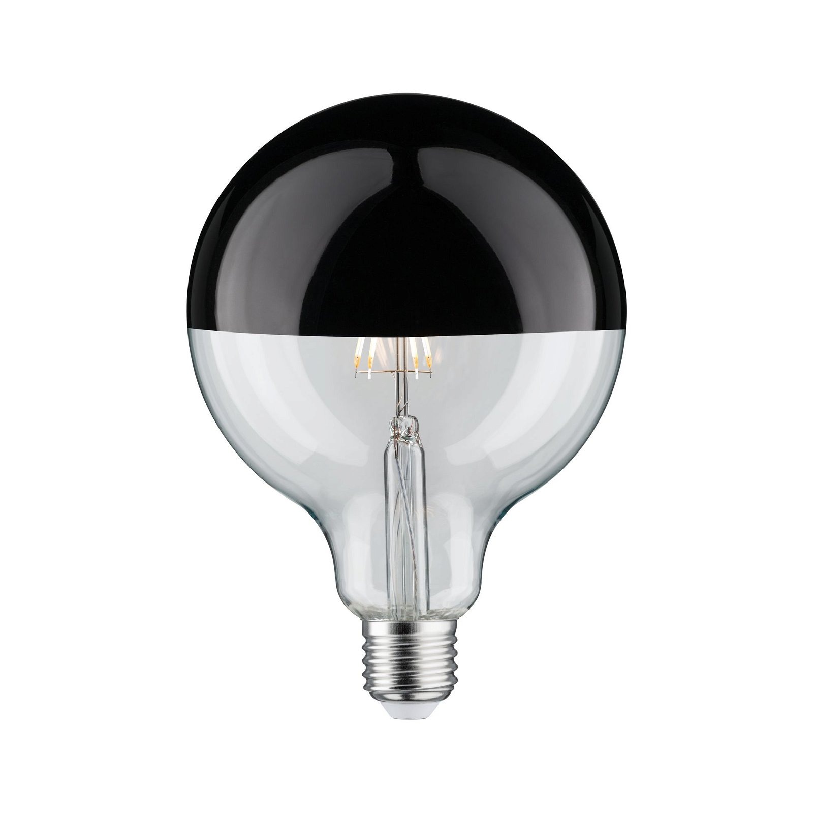 Paulmann LED-Leuchtmittel »G125 Kopfspiegel 600lm 2700K 6,5W 230V schwarz chrom«, 1 St., Warmweiß