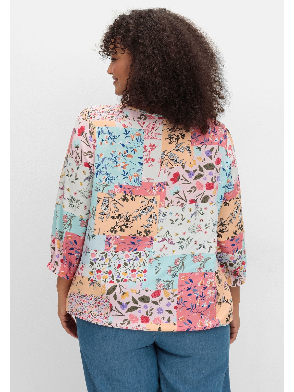 Sheego Tunika "Große Größen", mit Patchwork-Print und Stretchsaum günstig online kaufen