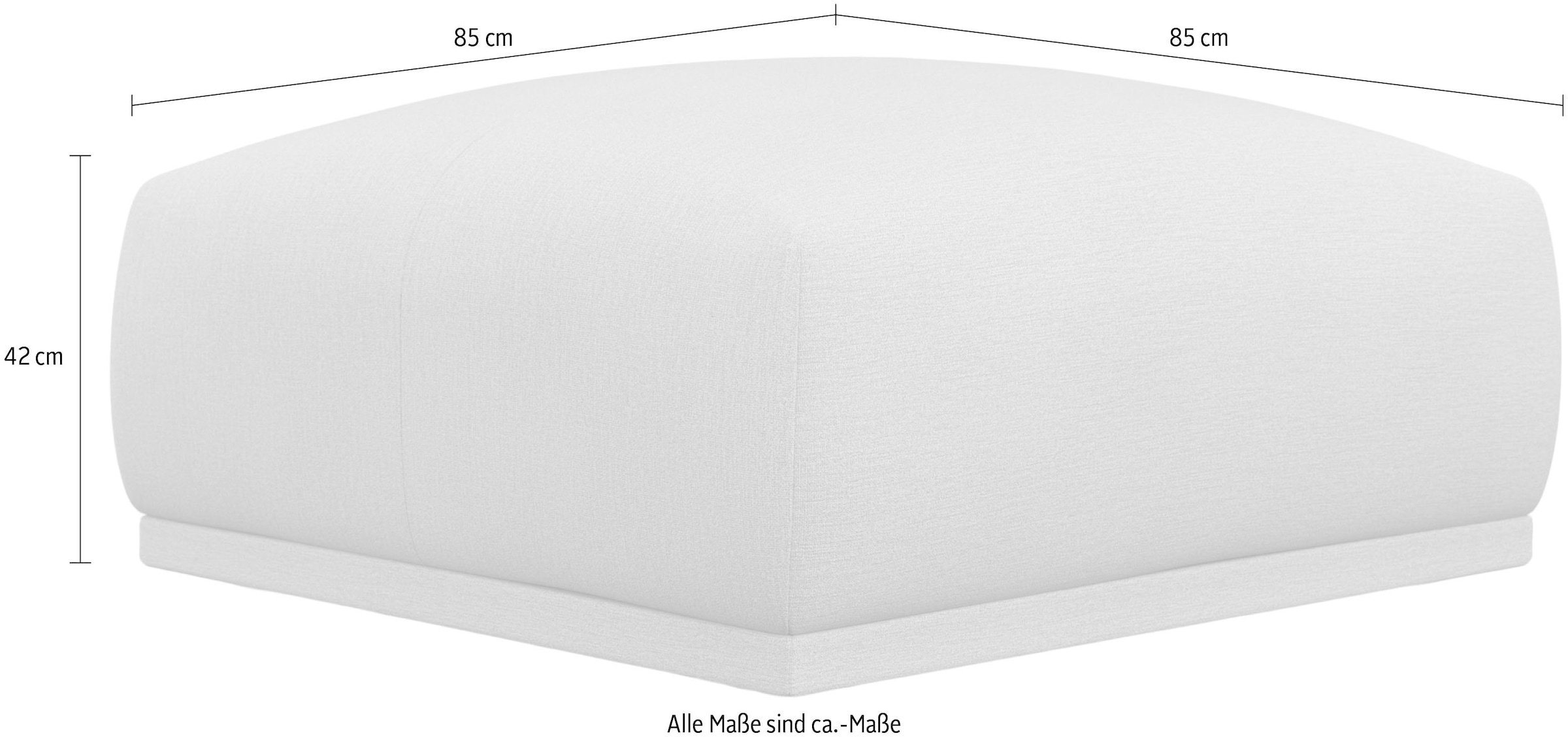 TRENDMANUFAKTUR Hocker »Braga, mit hochwertigem Kaltschaum, quadratisch, in Cord erhältlich« 1 Stk. tlg. moderner Polsterhocker, 85/42/85 cm (B/H/T)