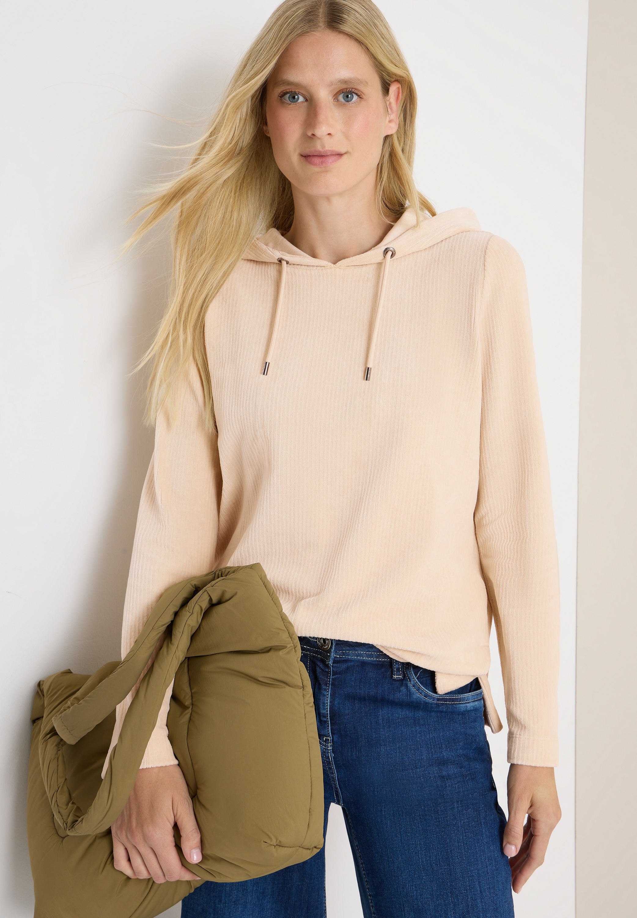 Cecil Hoodie aus softem Cord und mit Kapuze günstig online kaufen