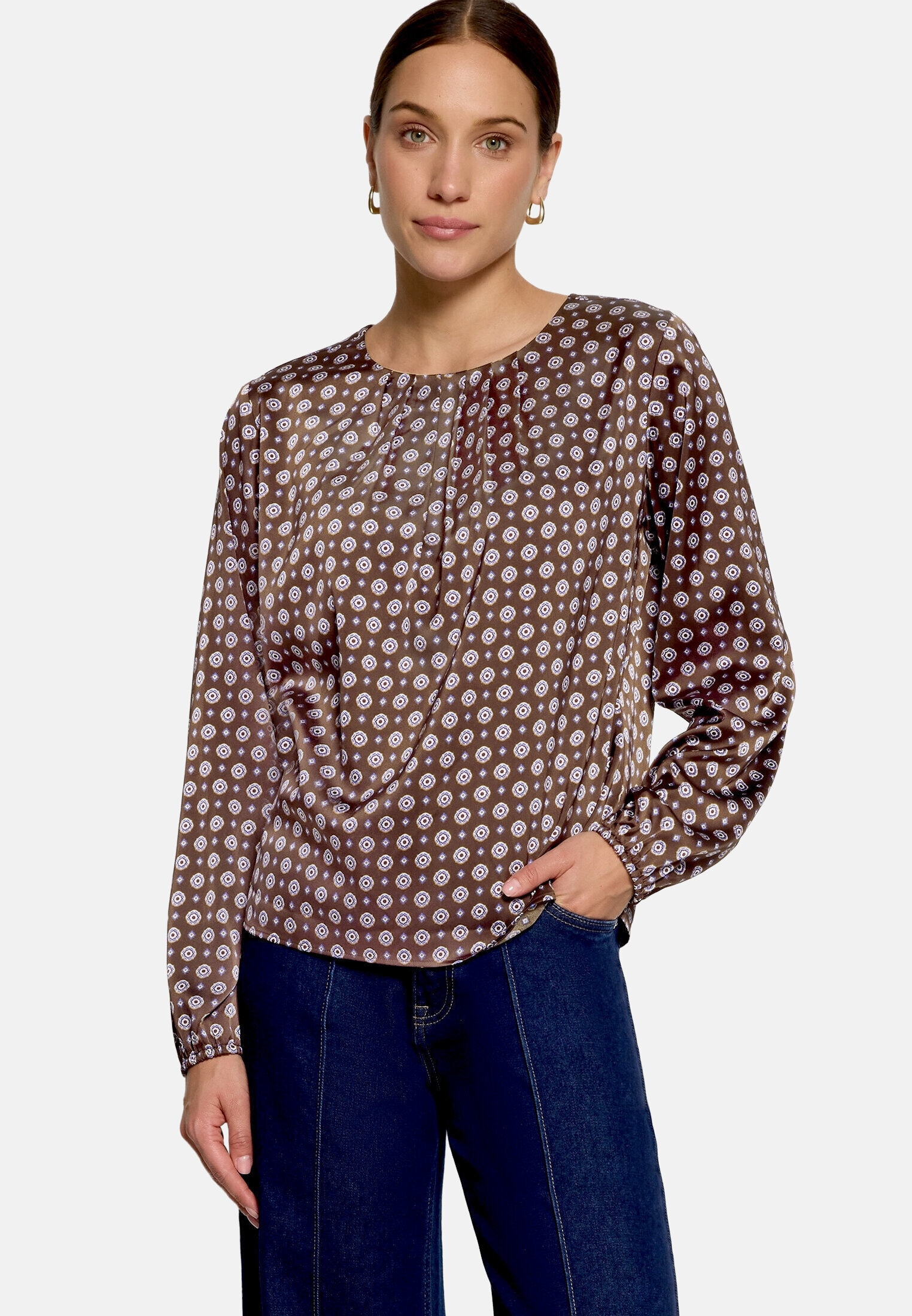 Zero Satinbluse »Damen mit Print«