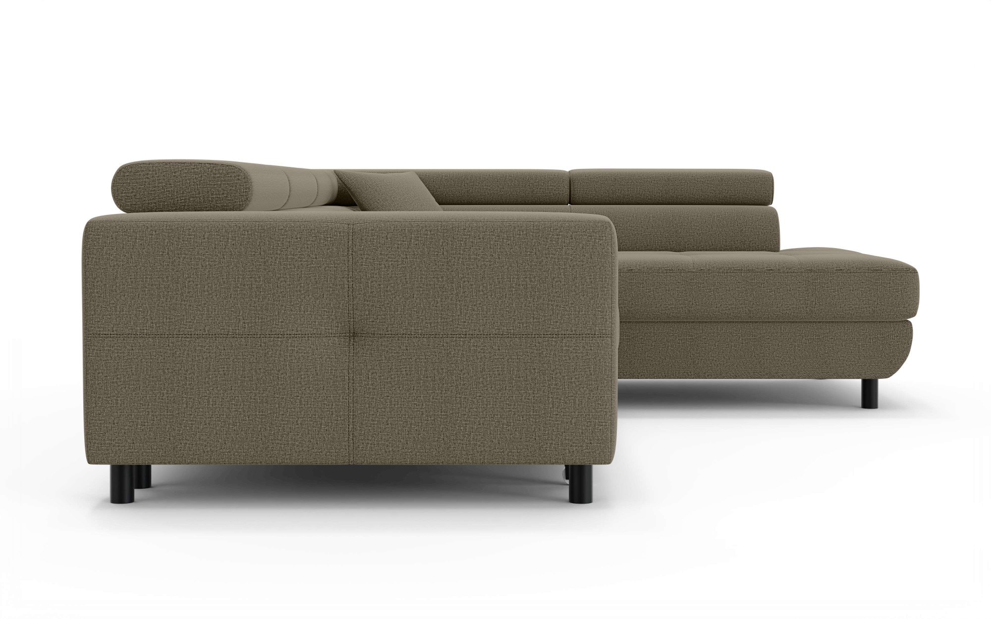 OTTO home Ecksofa »AADEN Schlafsofa mit verstellbaren Kopfstützen, B/T/H: 254/199/90 cm«, mit Bettfunktion und Bettkasten, Ottomane rechts/links bestellbar