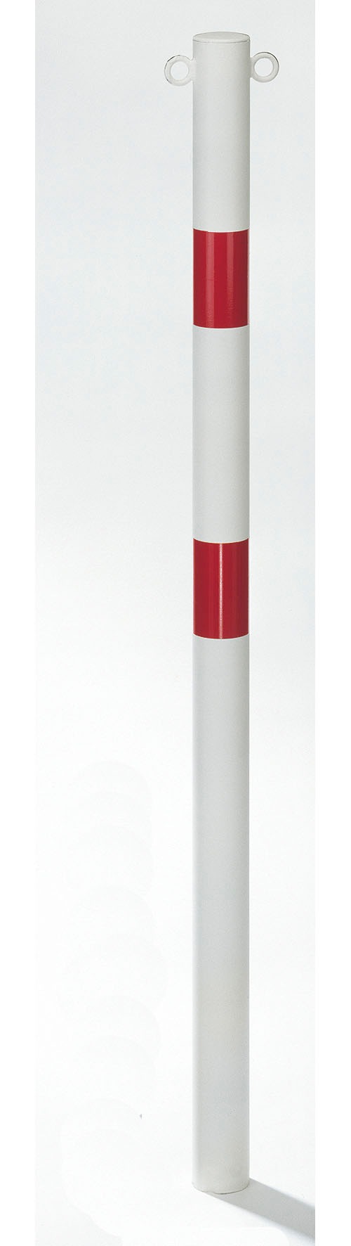 ALBERTS Absperrpfosten "Standard SK, rund", B:8cm L:150cm, weiß, Sicherheitsschlösser, feuerverzinkt, zum Einbetonieren