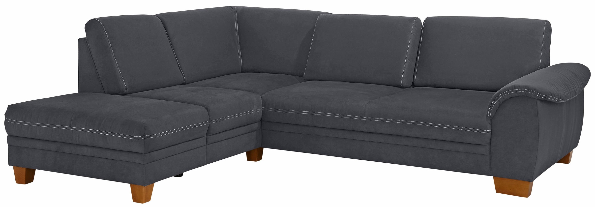 Home affaire Ecksofa »Husum L-Form«, mit Sitztiefenverstellung, Federkern-Polsterung und Kontrastnaht