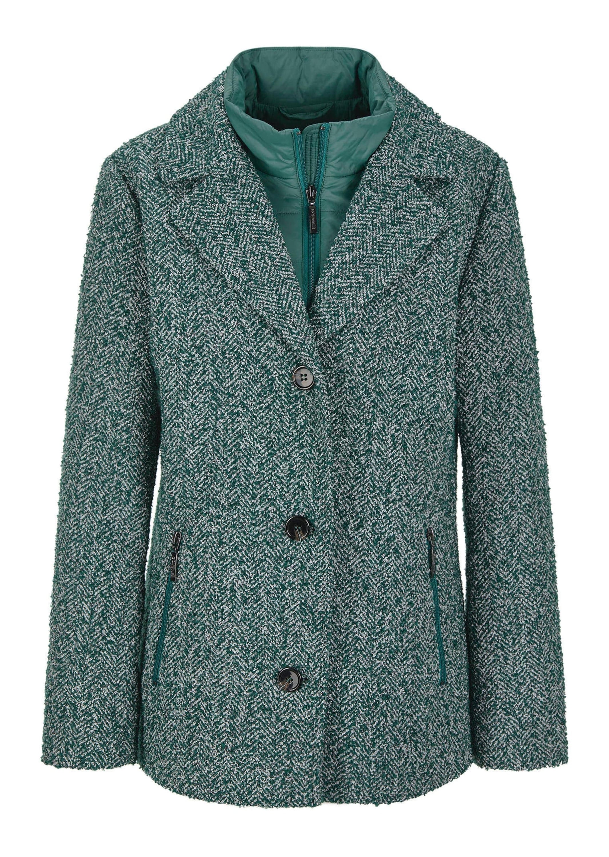 GOLDNER "Moderne Wolljacke mit Steppeinsatz" Mit Steppeinsatz