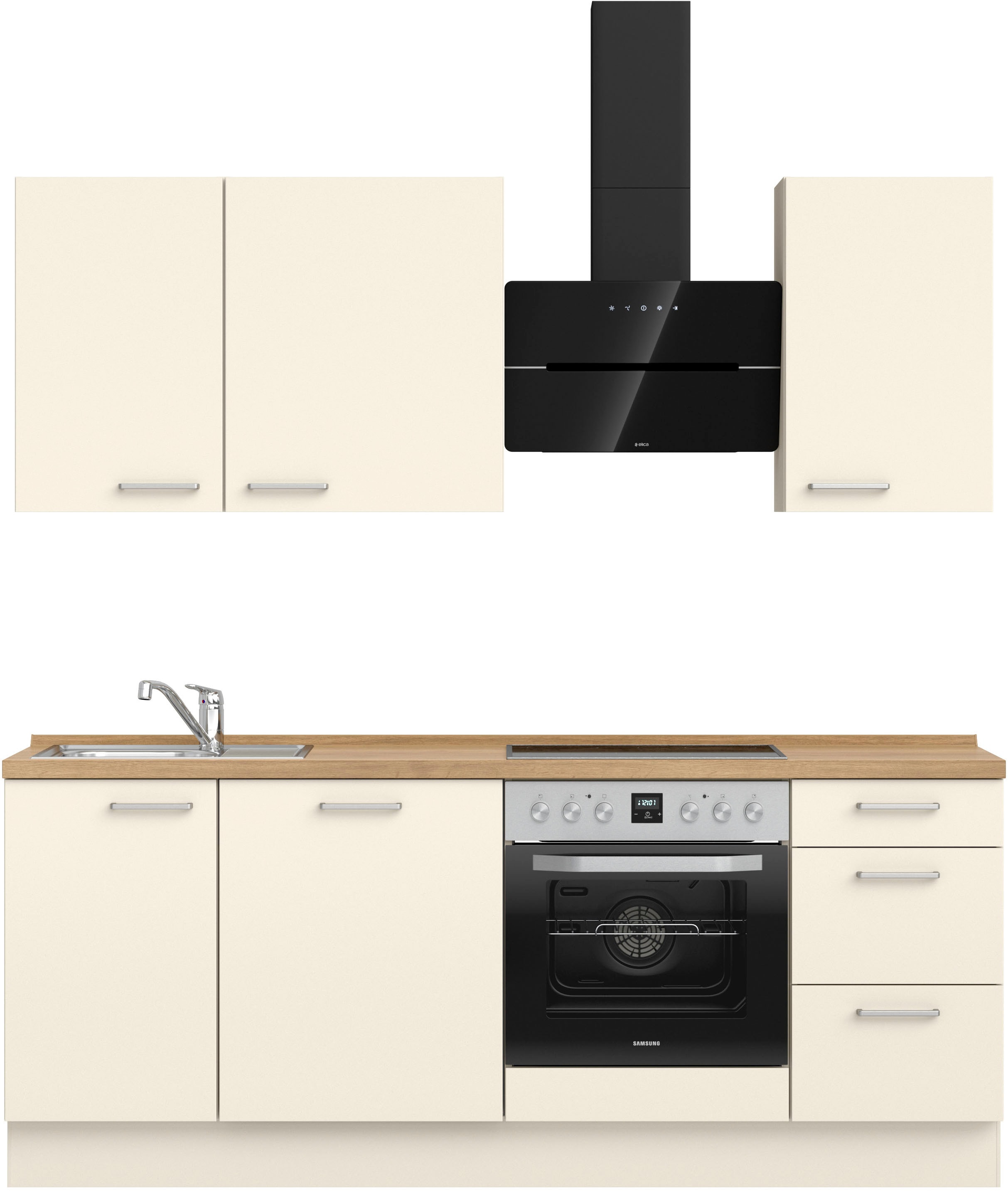 nobilia Küchenzeile ""Touch II", NEU: individuell anpassbar mit gratis Profi-Beratung" vormontiert, Breite 210 cm, Ausrichtung wählbar, wahlw. mit E-Geräten