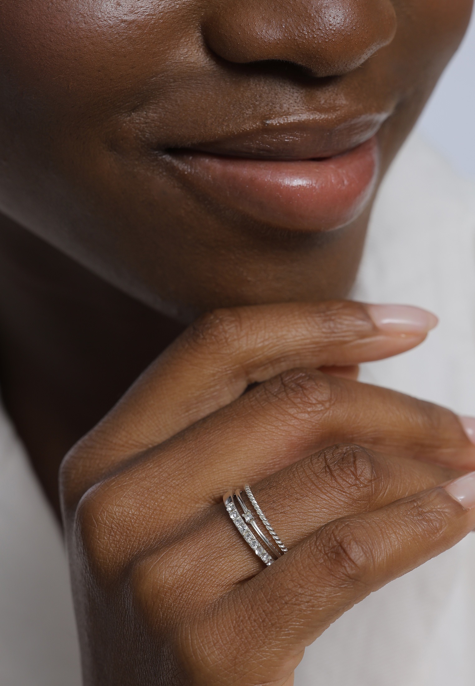 ELLI Solitaire Ring Set Silver Size 56 3
