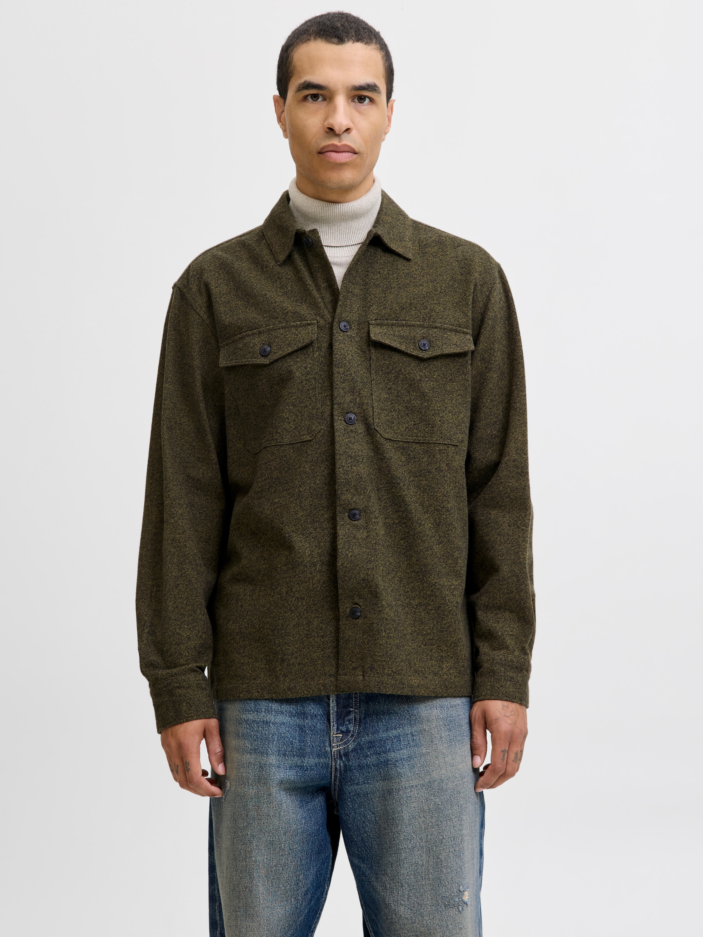 Jack & Jones Langarmhemd "JJEPERFECT MELANGE OVERSHIRT LS SN" günstig online kaufen