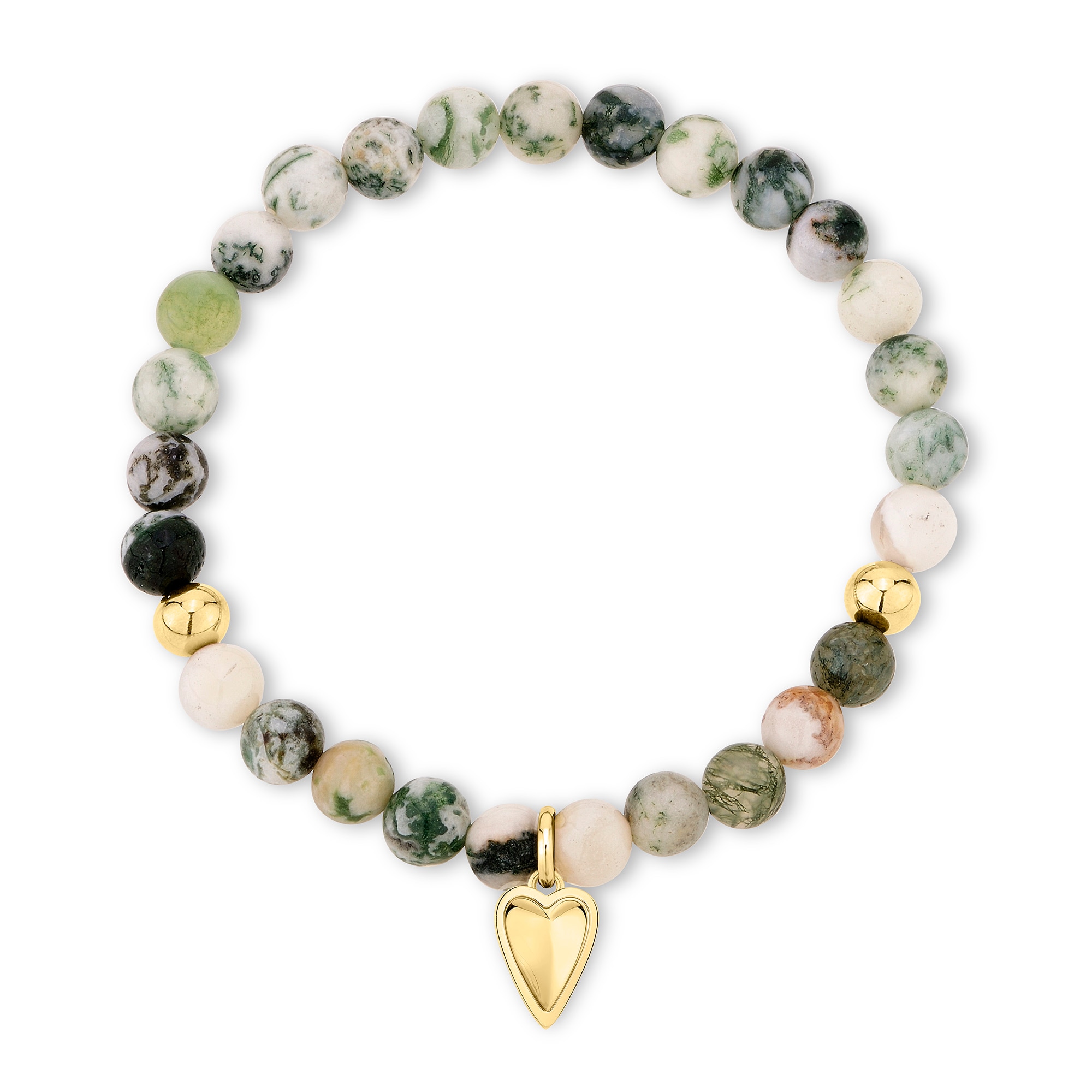 Liebeskind Berlin Armband »Schmuck Geschenk Edelstahl Mini Metal Heart, Herz« mit Moosachat, Rhodonit oder Sodalith