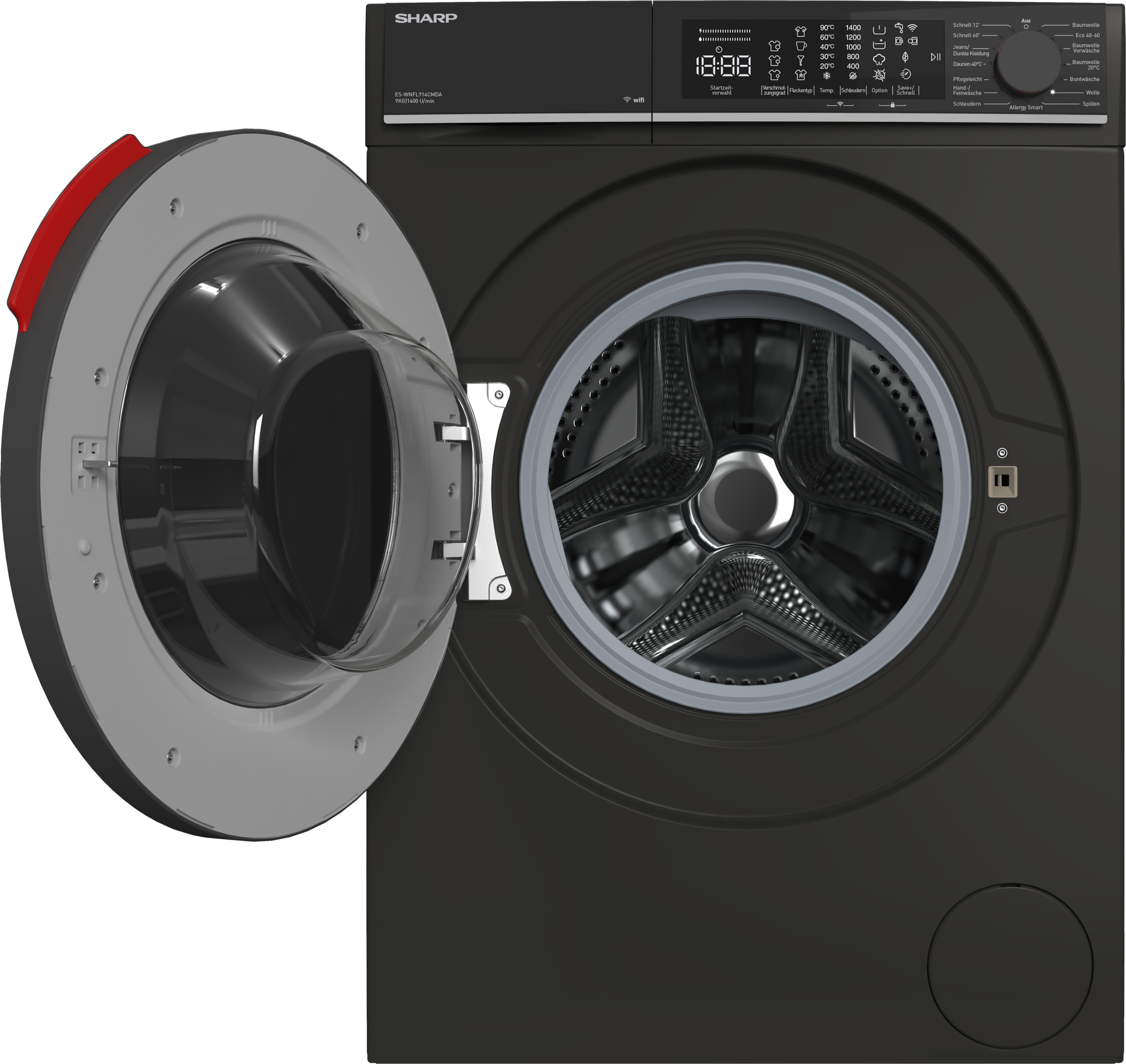 Sharp Waschmaschine »ES-WNFL914CMDA-DE«, 9 kg, 1400 U/min