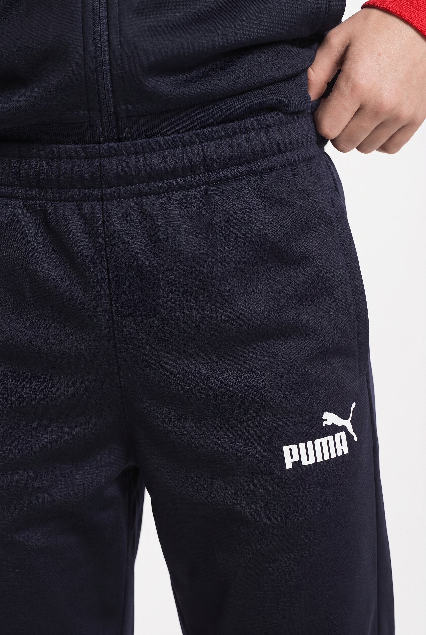 PUMA Trainingsanzug »ESS BLOCK POLY SUIT B« 2 zweiteiliges Set, mit Reißverschluss am Oberteil, Regular Fit