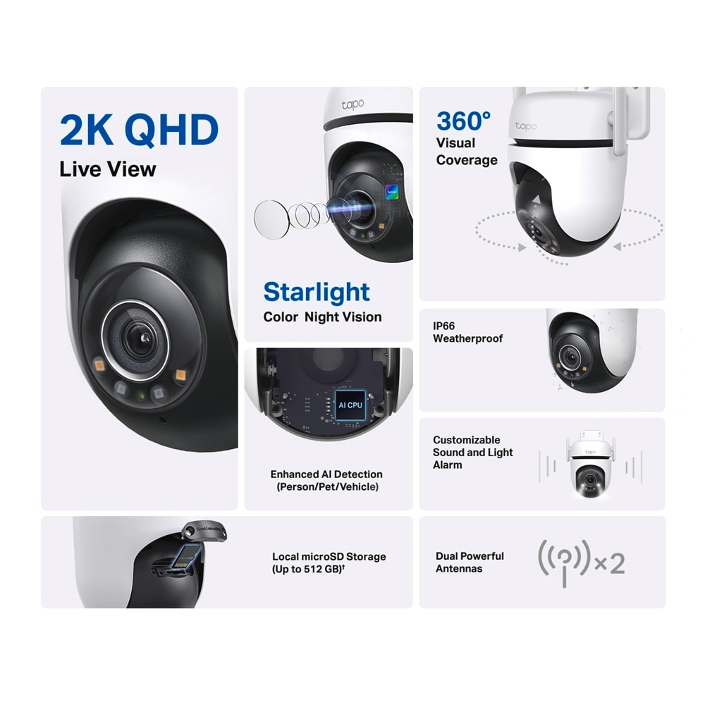 TP-Link Überwachungskamera »Tapo C520WS Outdoor Pan/Tilt Security IP«, Außenbereich