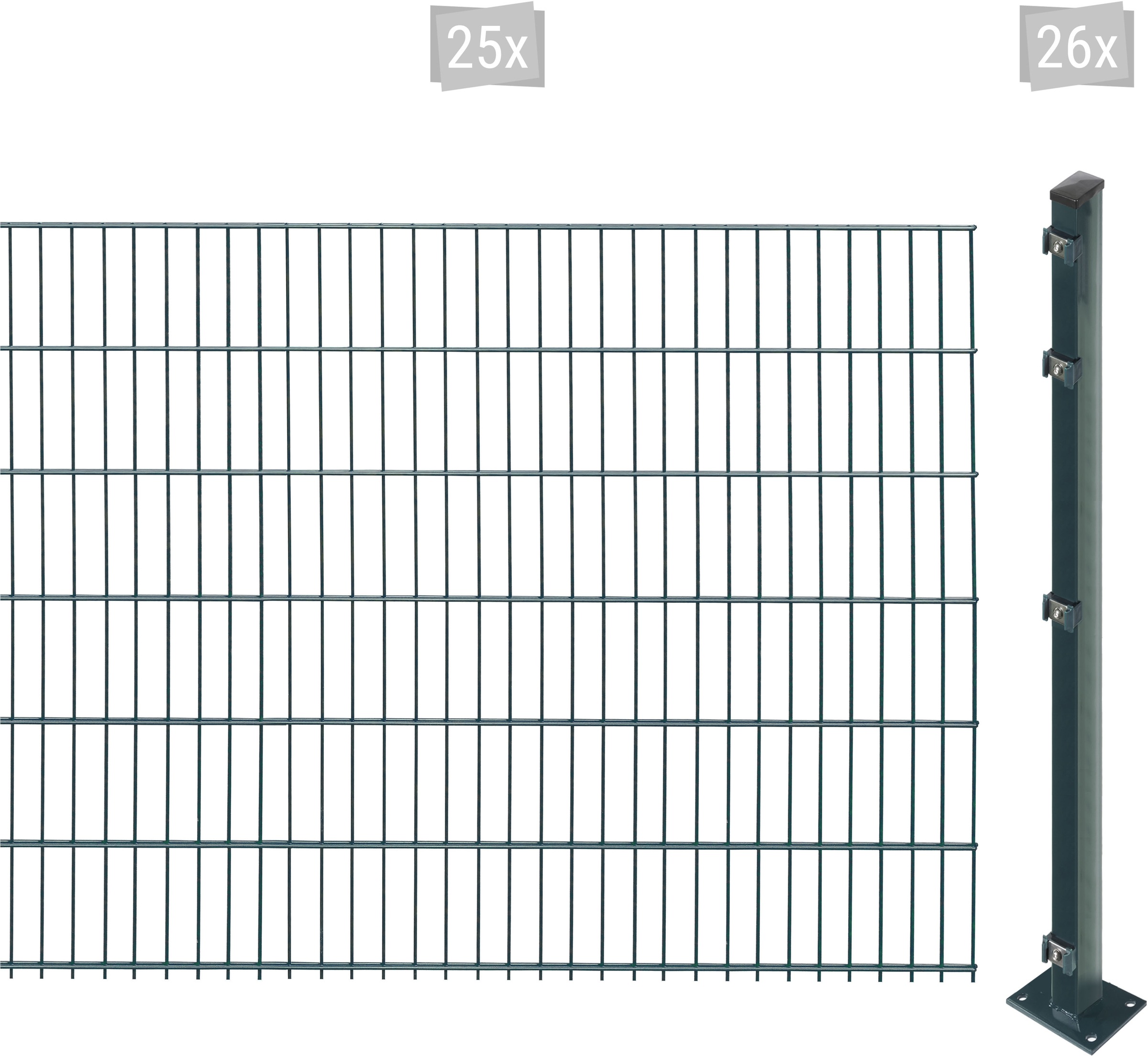 Arvotec Doppelstabmattenzaun »EASY 123 zum Aufschrauben«, Zaunhöhe 123 cm, Zaunlänge 2 - 60 m