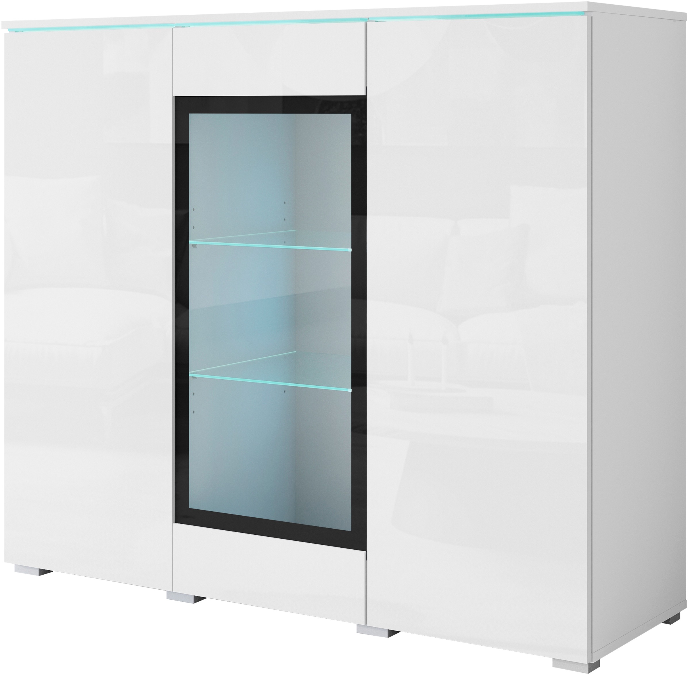 INOSIGN Highboard "Vera", Highboard mit 4 Türen, 9 Fächern, verglasten Türe günstig online kaufen
