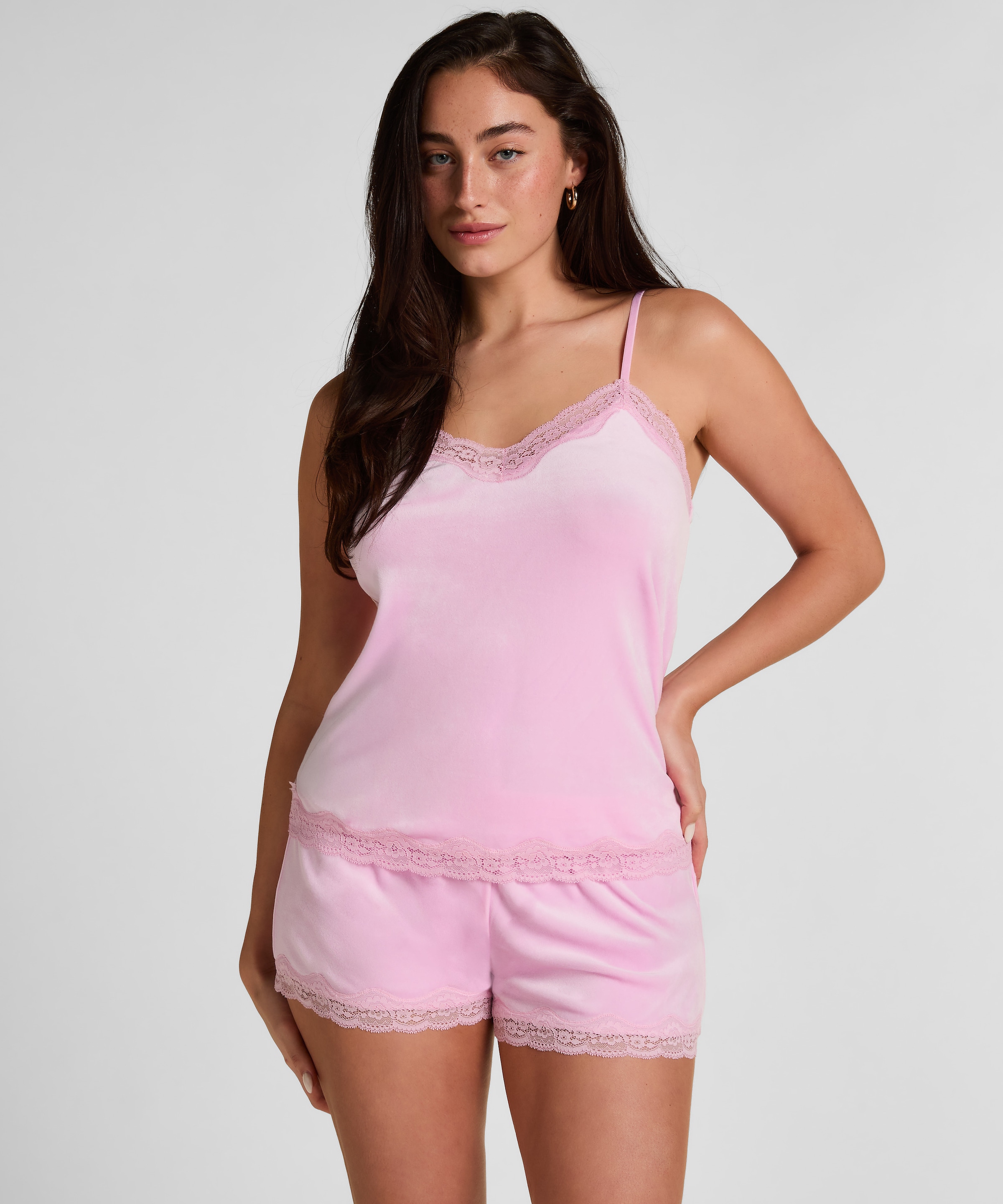 Hunkemöller Pyjama »Cami Top Velours Lace«
