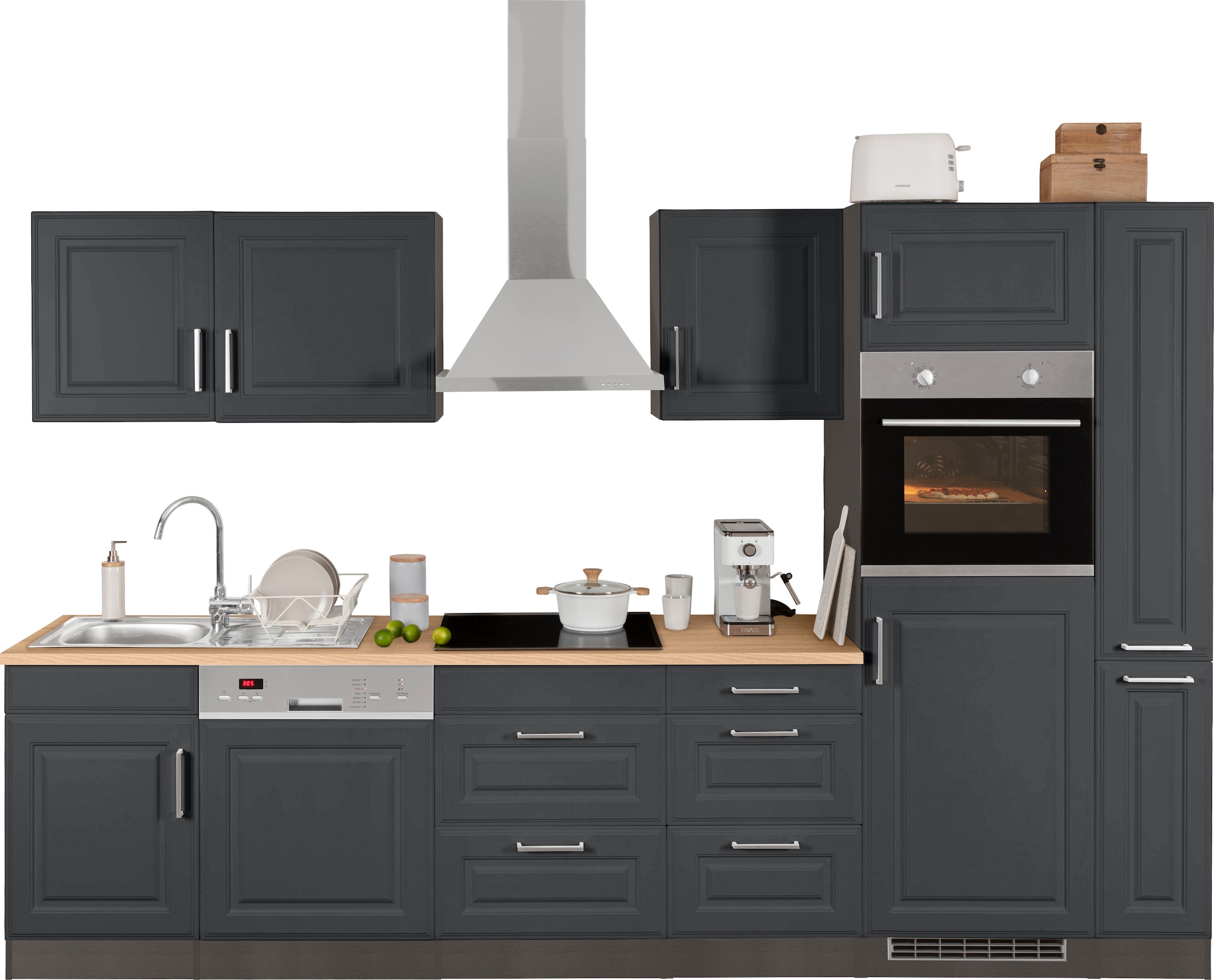 HELD MÖBEL Küchenzeile "Stockholm", Breite 310 cm, mit hochwertigen MDF Fro günstig online kaufen