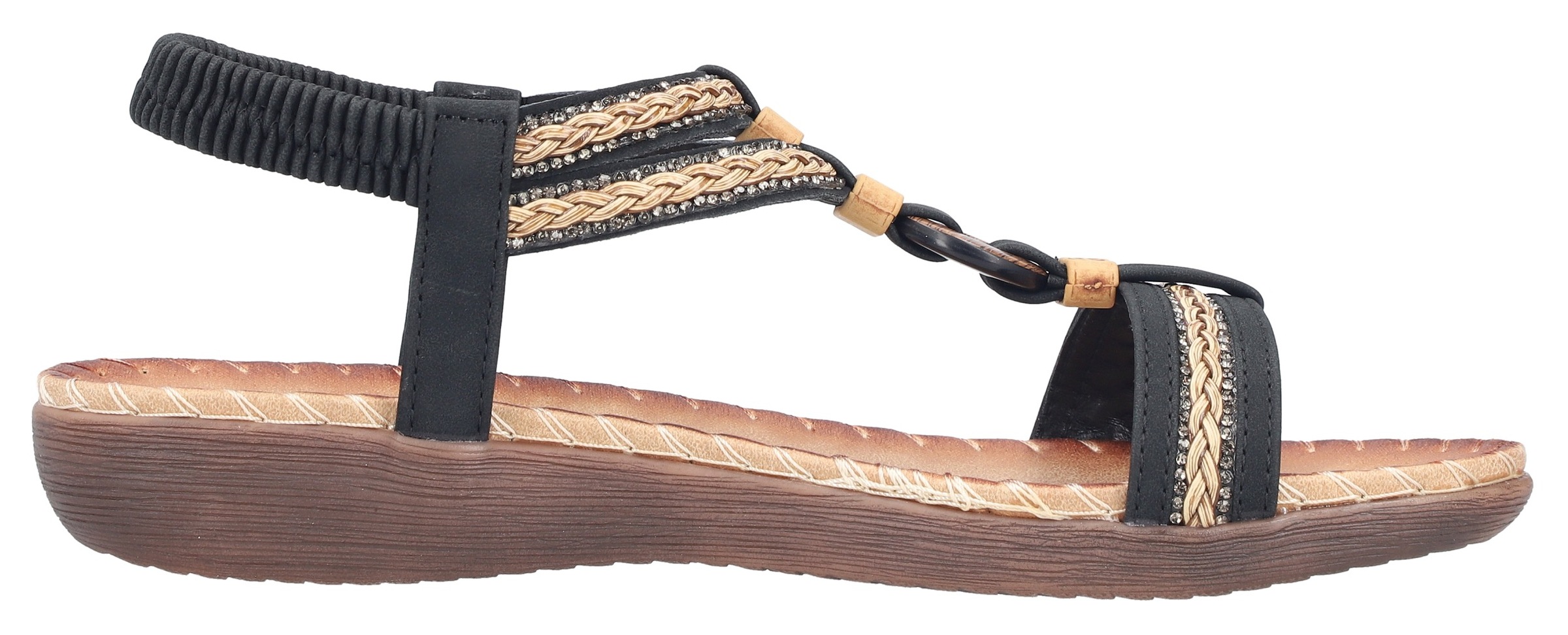 Rieker Sandale  Sommerschuh, Urlaubsschuh, Schlupfsandale mit Gummizug