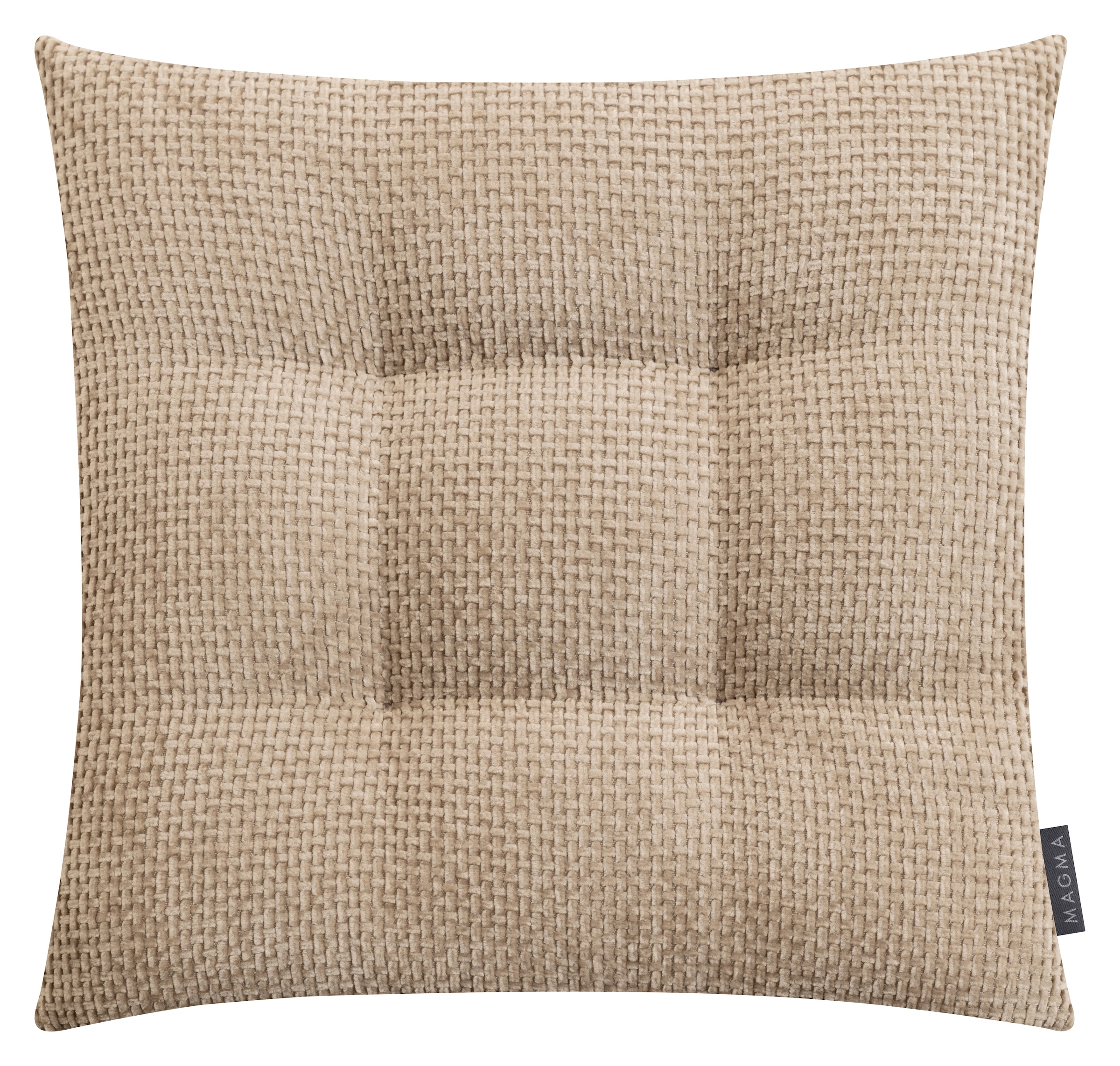 Stuhlkissen MAGMA HEIMTEX "ARLO Stuhlkissen Form 55", taupe, gesteppt unifarben, B:35cm H:5cm L:35cm, Chenille, Faserbällchen (Polyester), Polyester, Dekokissen_Sitzkissen_Kissenhüllen, Stuhlkissen, Komfort trifft Stil: Hochwertiges Stuhlkissen mit robust