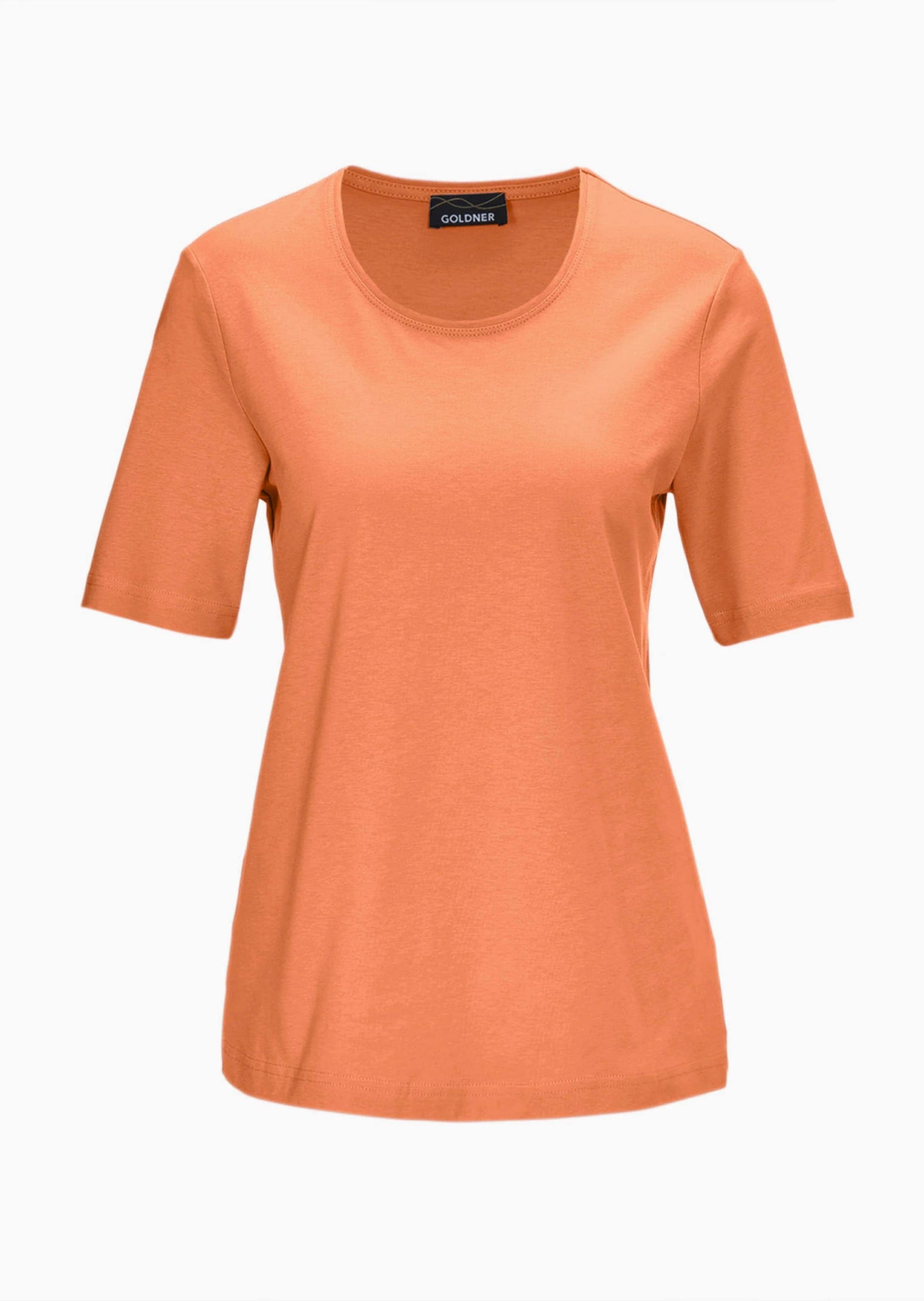 GOLDNER Damen Langarm-Poloshirt "Basic T-Shirt aus reiner Baumwolle", orange, Gr. 52, Obermaterial: 100% Baumwolle CO., Shirts