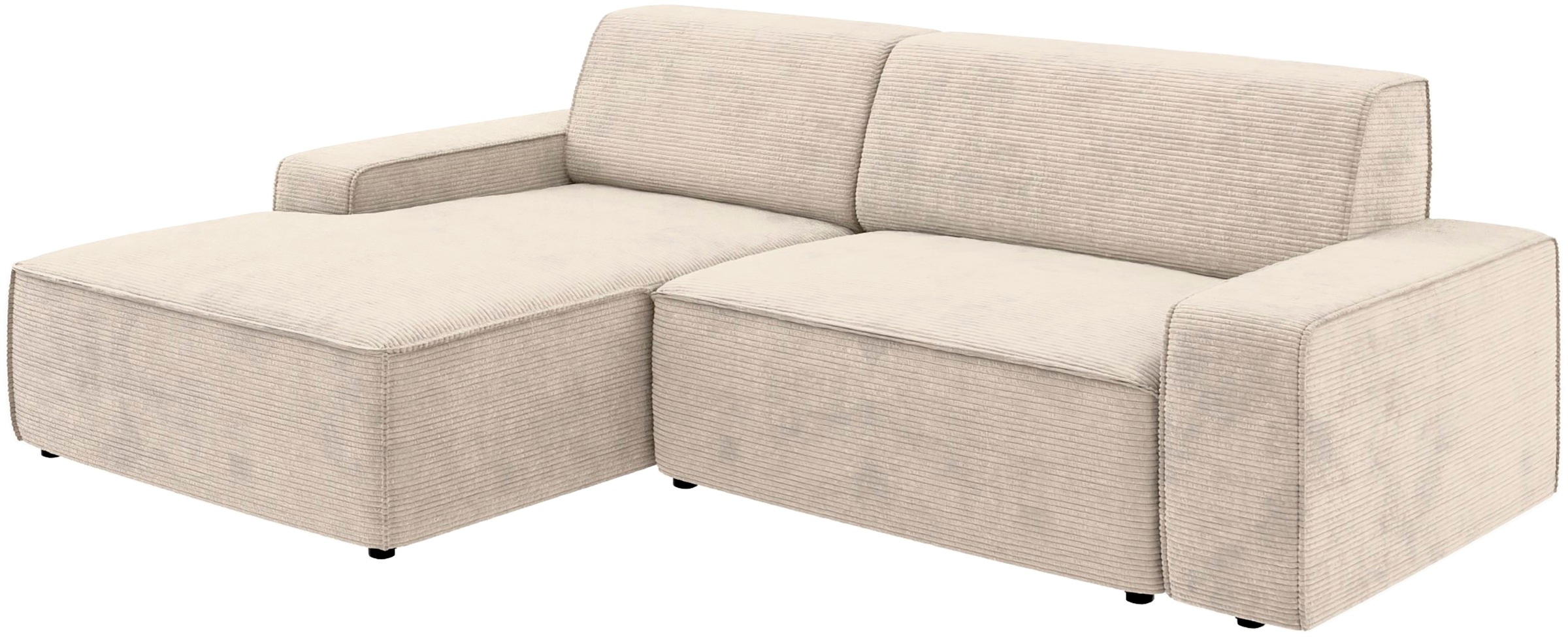 TRENDMANUFAKTUR Ecksofa »Graz, wahlweise mit Sitzvorschub und Bettkasten, L-Form, Breite 246 cm«, in Cord-, haustierfreundlichem LEO Struktur- oder LUMOS-3D-Bezug