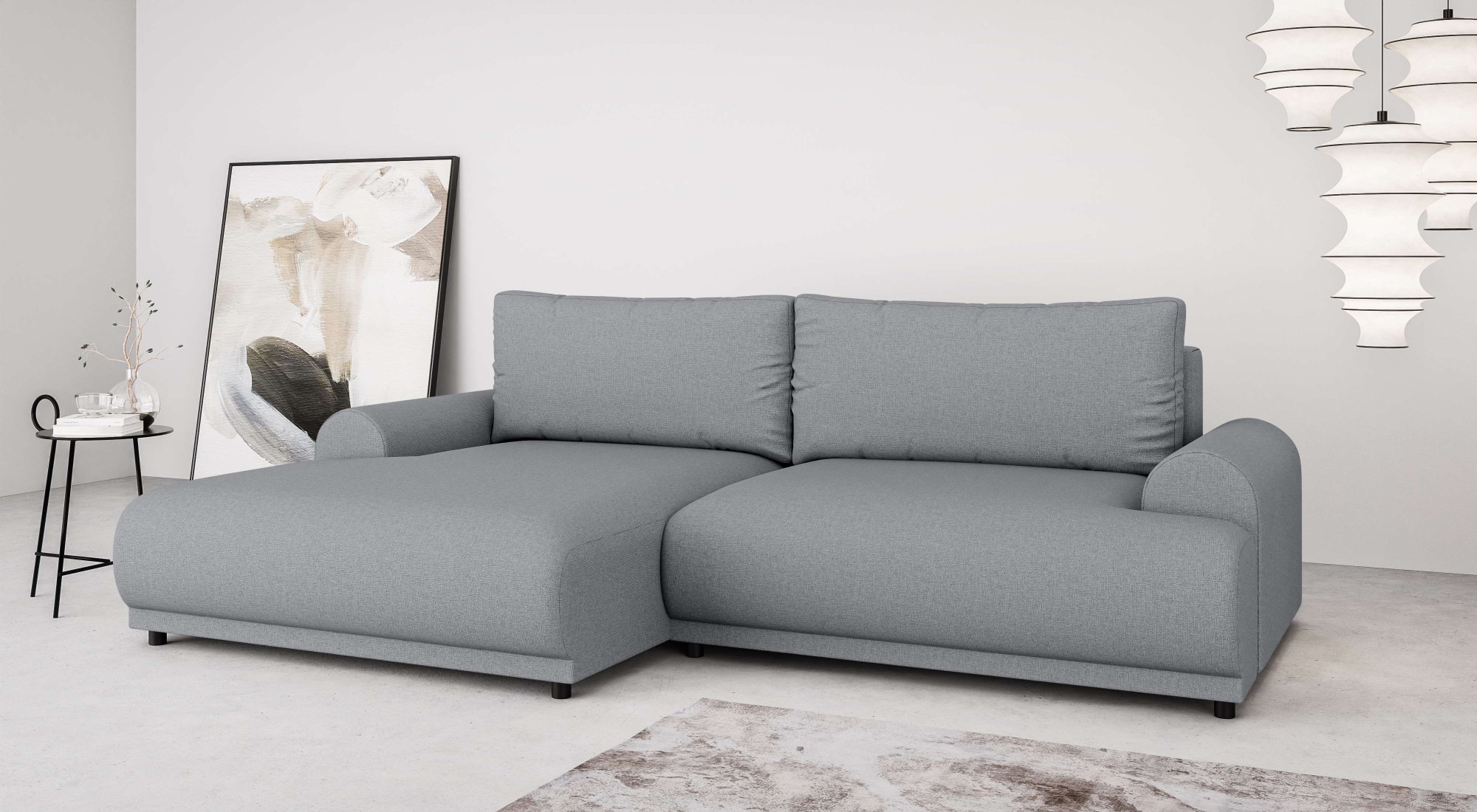 Home affaire Ecksofa "Marsby, mit Bettfunktion und Bettkasten, Maße: B/H/T günstig online kaufen