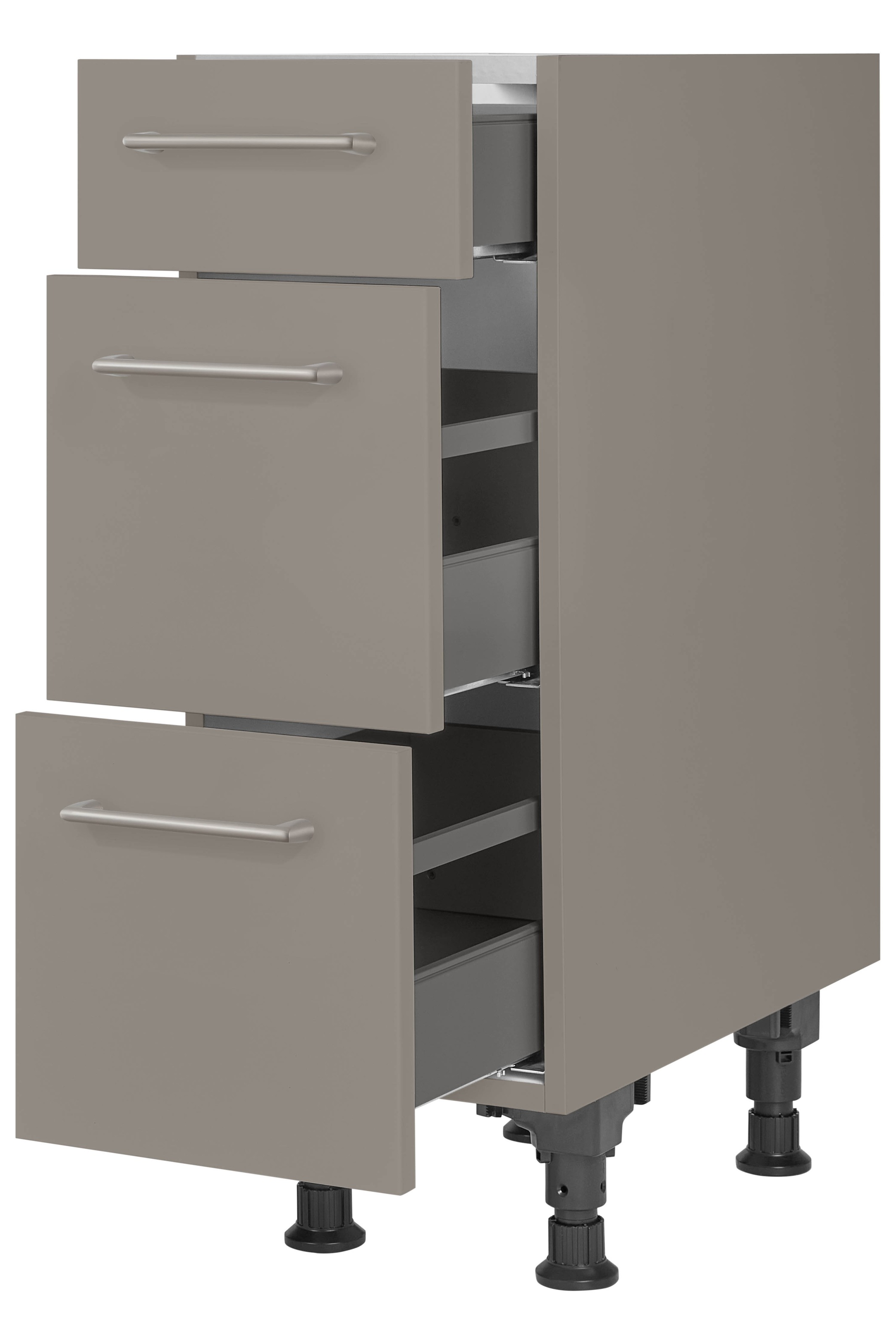 nobilia® Unterschrank »"Laser", vormontiert, mit höhenverstellbaren Sockelfüßen, in den«