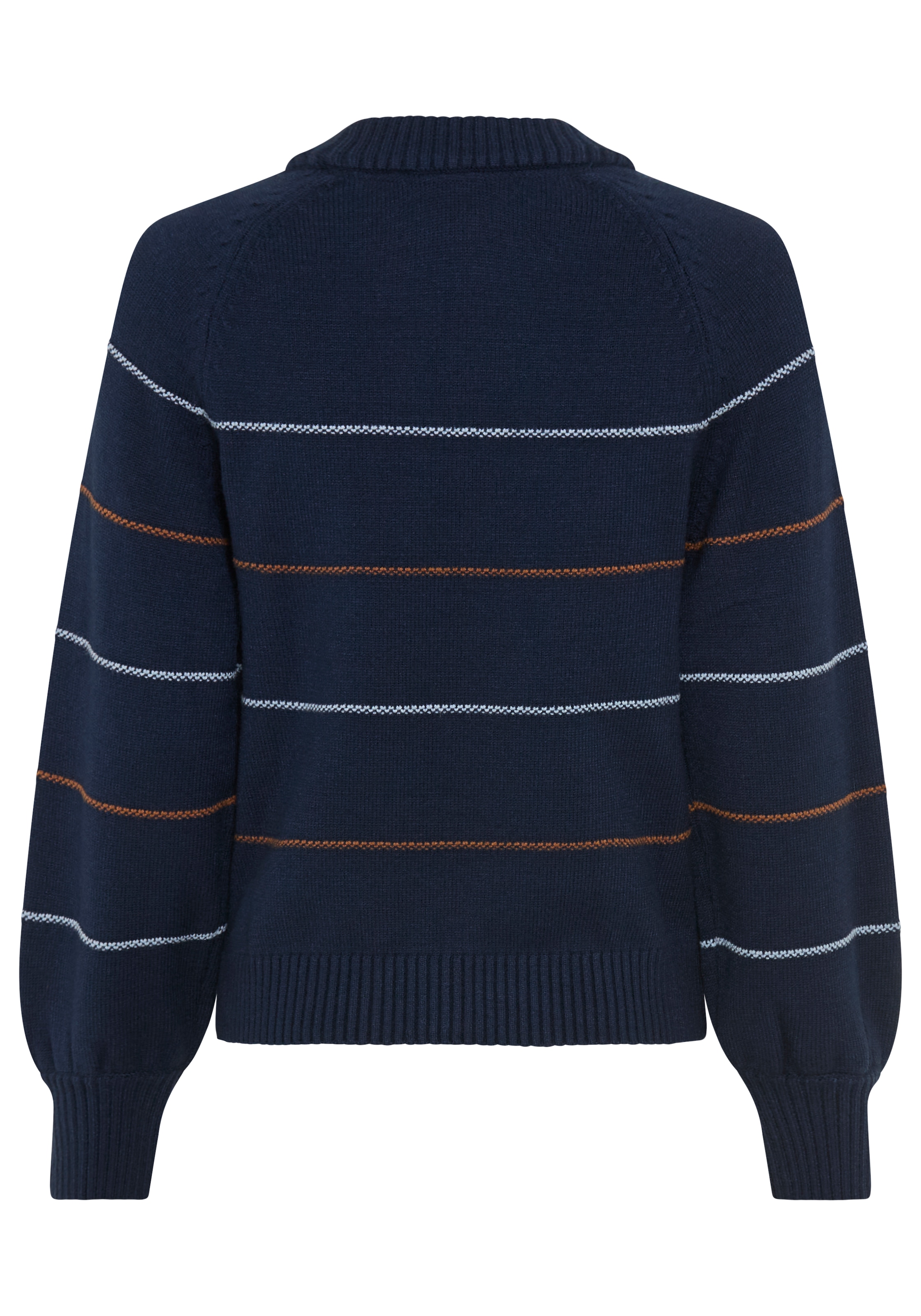 DELMAO Streifenpullover mit zarten Streifen und Rundhals