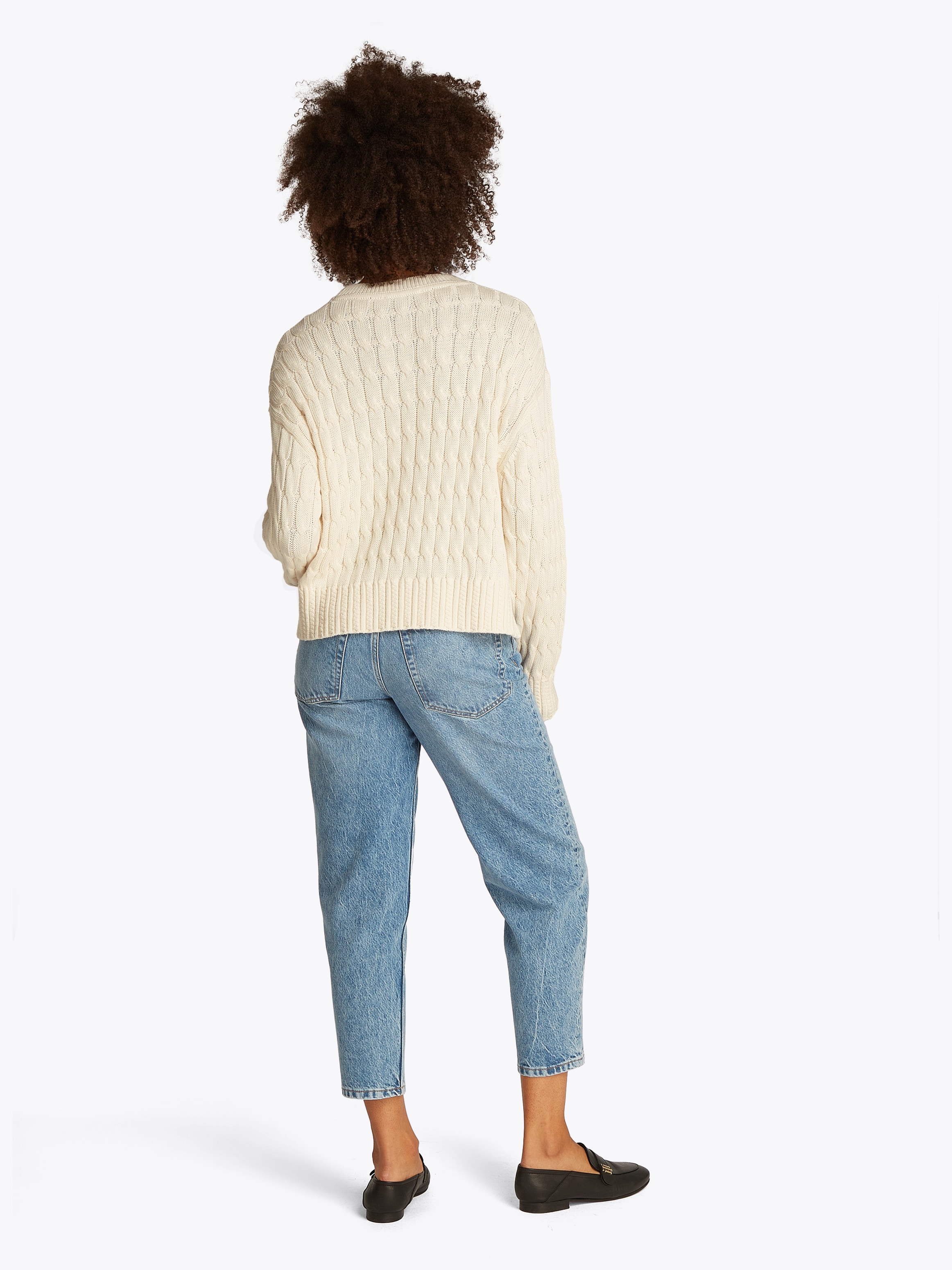 Tommy Hilfiger Rundhalspullover »SOFT CO CABLE C-NK LS SWT«, mit Zopfmuster