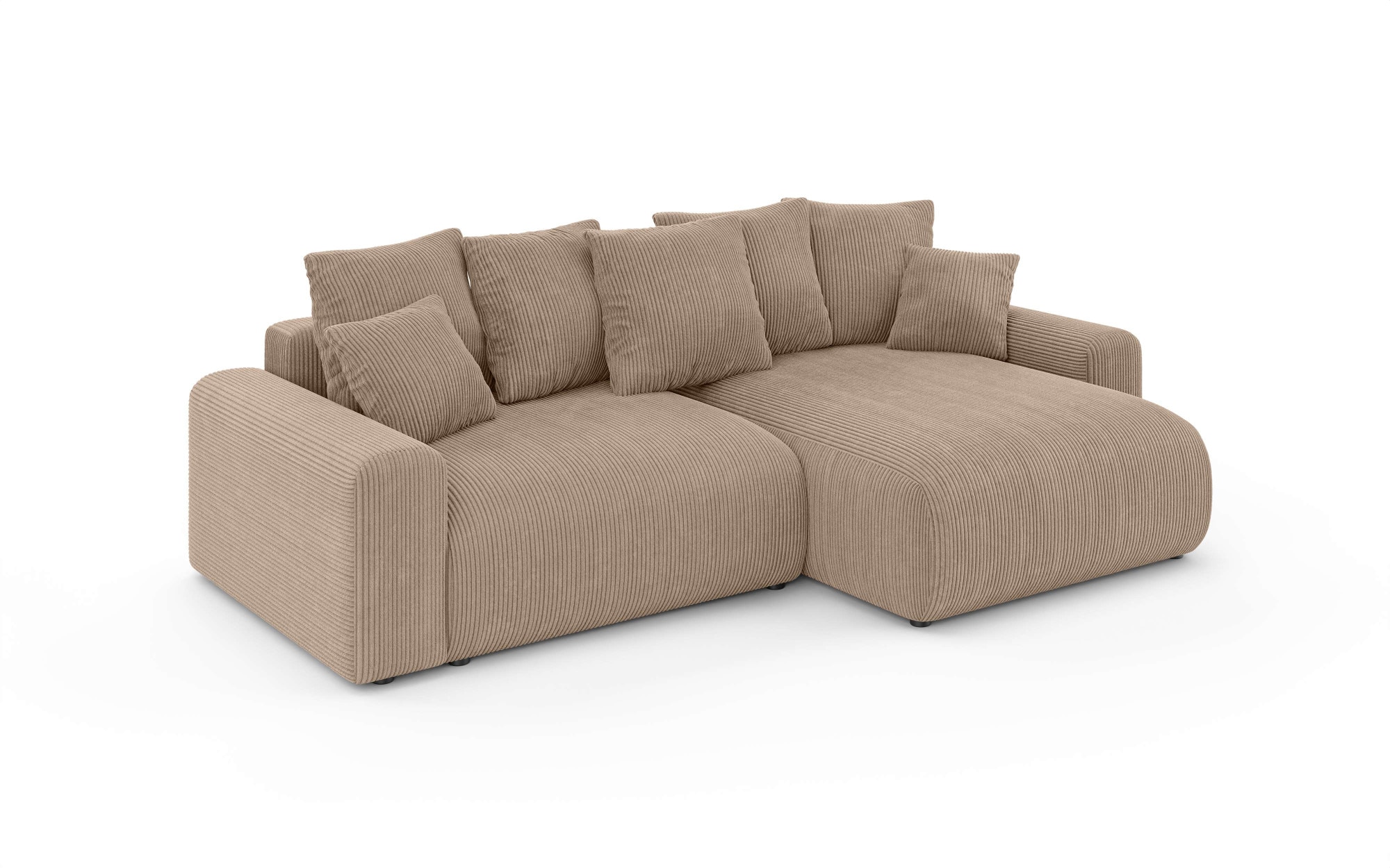 Home affaire Ecksofa »LAKESIDE klein mit Bettfunktion und Bettkasten, B/T/H 235/142/84 cm«, L-Form, Recamiere beidseitig montierbar, mit Wellenunterfederung