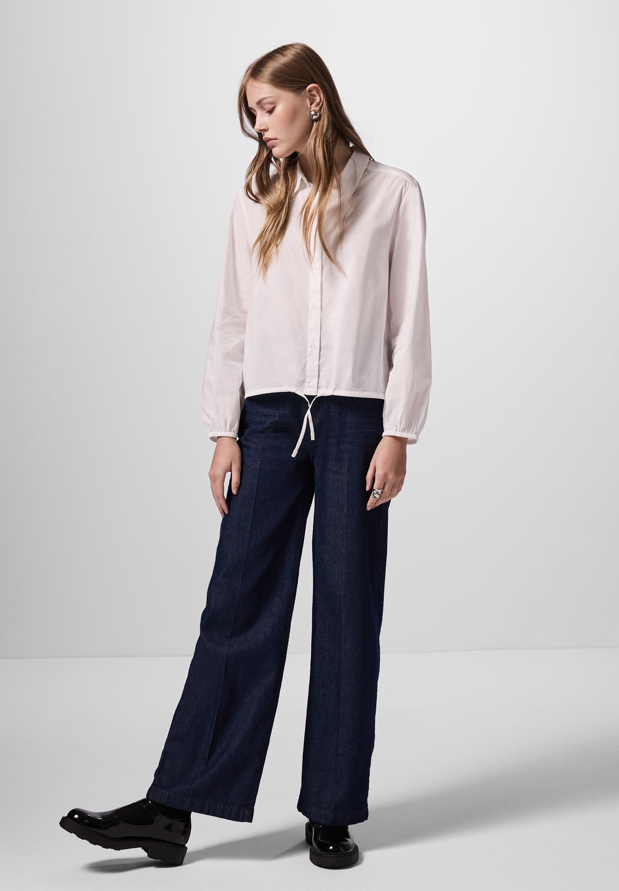 STREET ONE STUDIO Hemdbluse, aus reiner Baumwolle