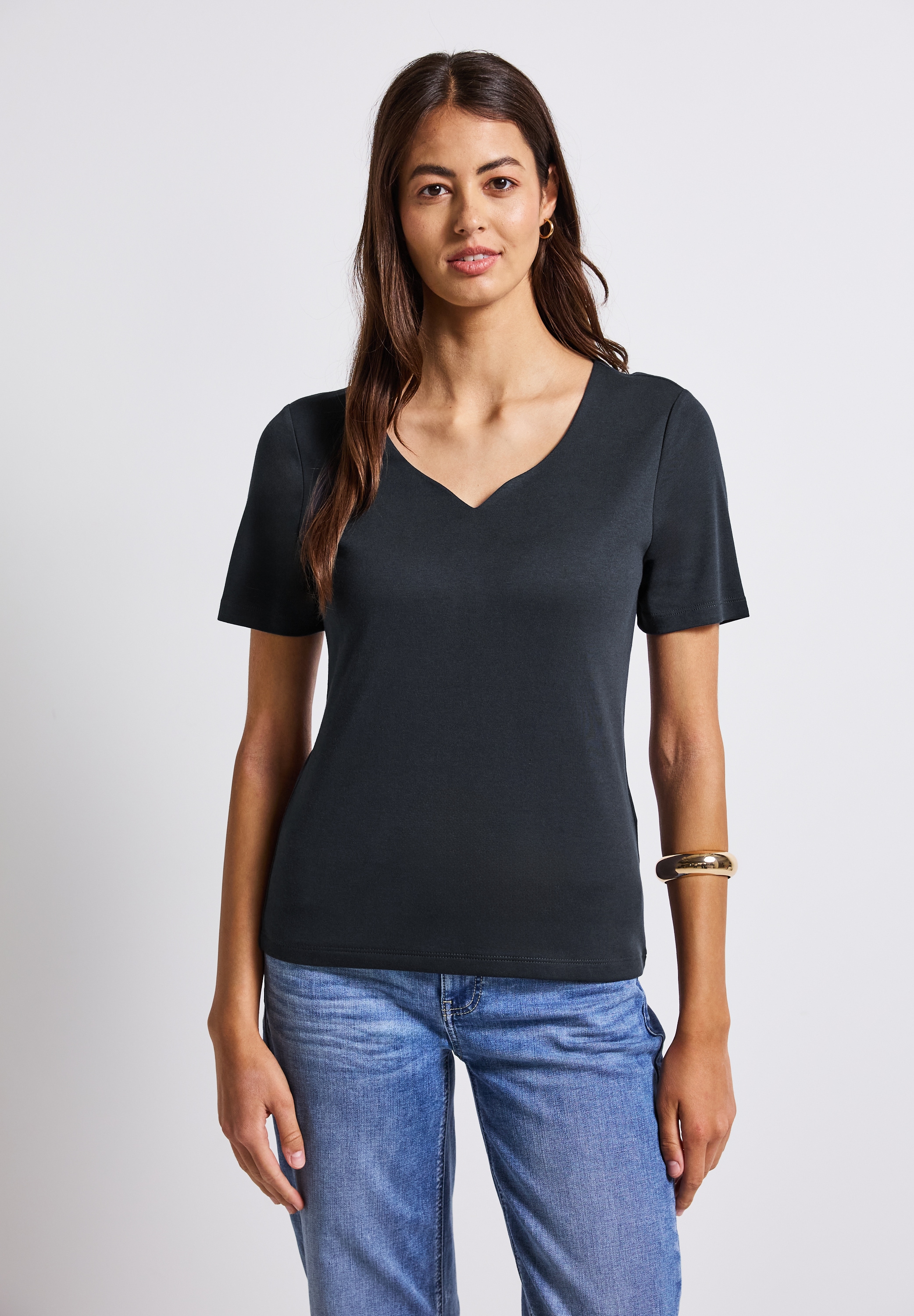 STREET ONE T-Shirt, mit Herzausschnitt günstig online kaufen