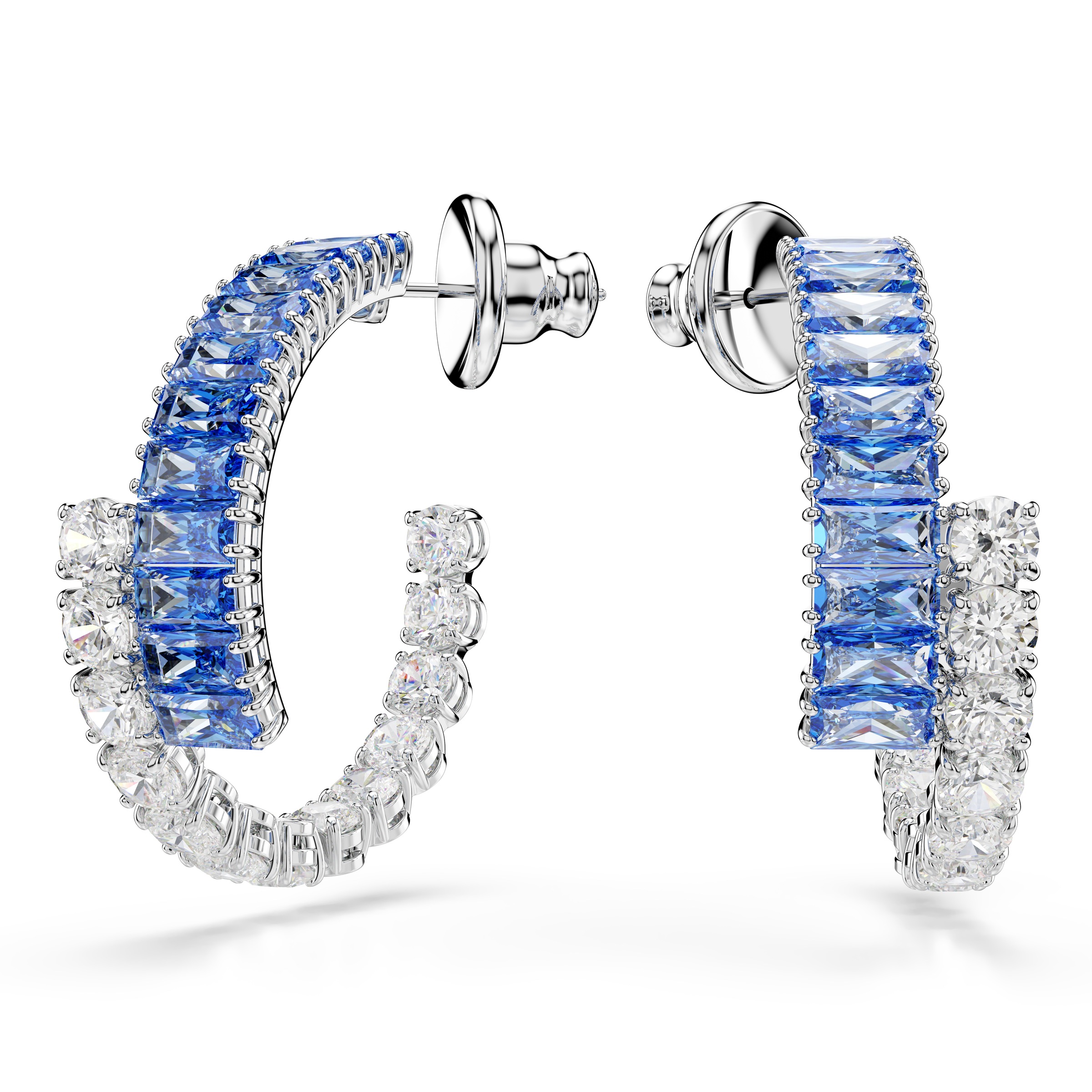 Paar Ohrstecker SWAROVSKI "Schmuck Geschenk Matrix Ohrringe", silber (metallfarben, kristallweiß, kristallweiß), Ohrringe, Damen, Metall, mit Swarovski Kristall, Swarovski Zirkonia (synth.) 6