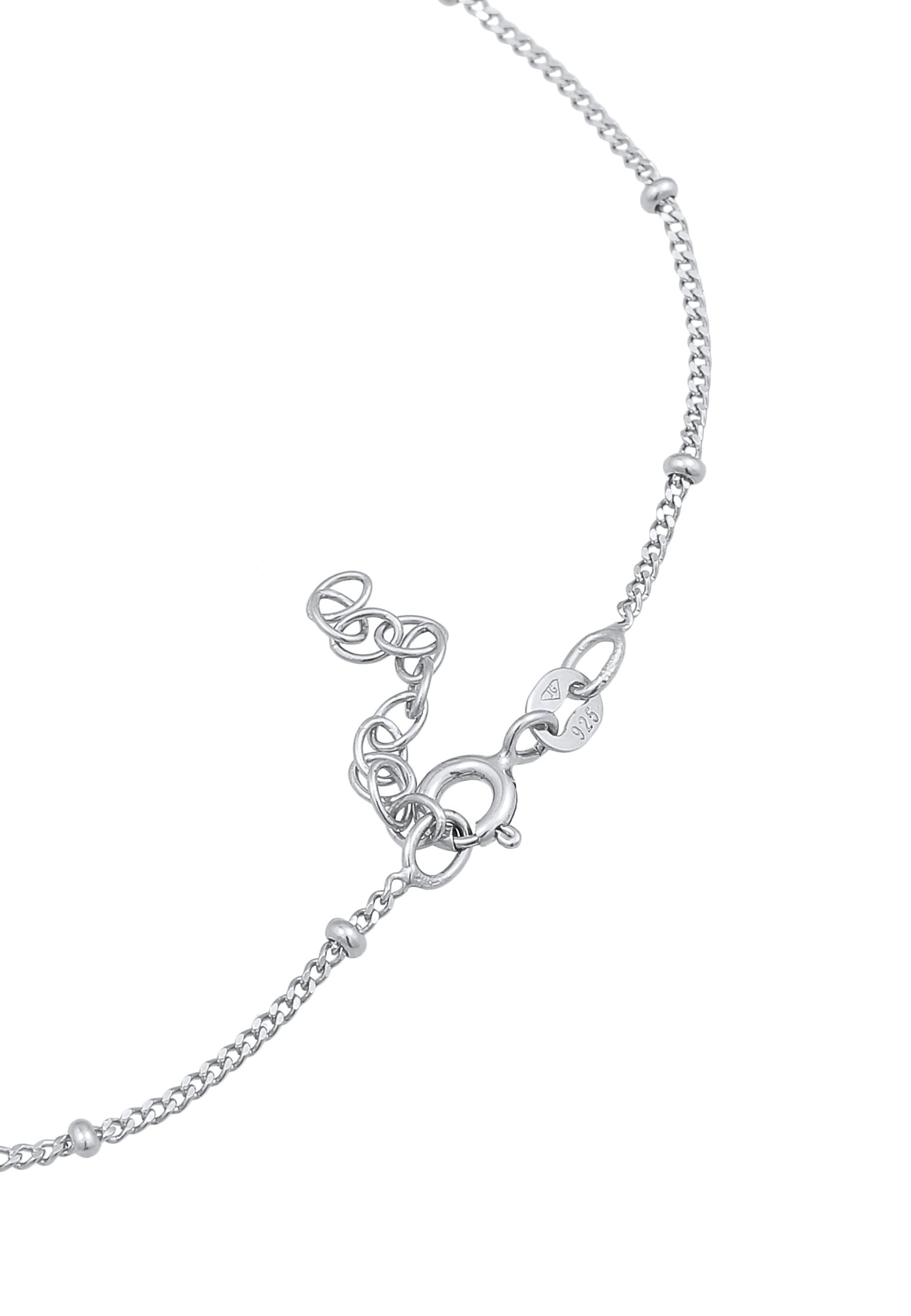 Elli Fußkette »Fußschmuck Kugelkette Plättchen 925 Silber«